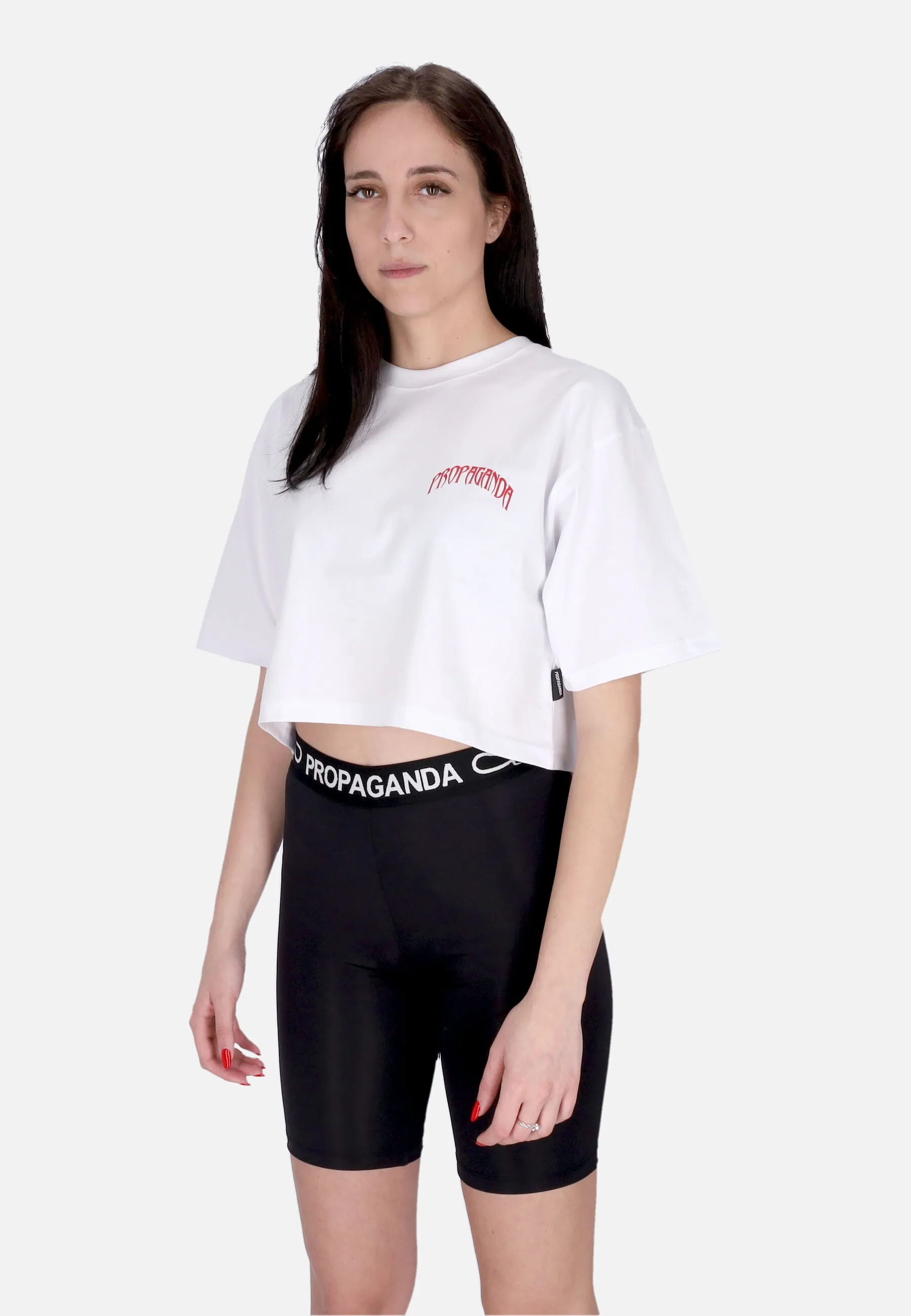 Maglietta Corta Donna W Triangle Bengala Crop Top Tee White