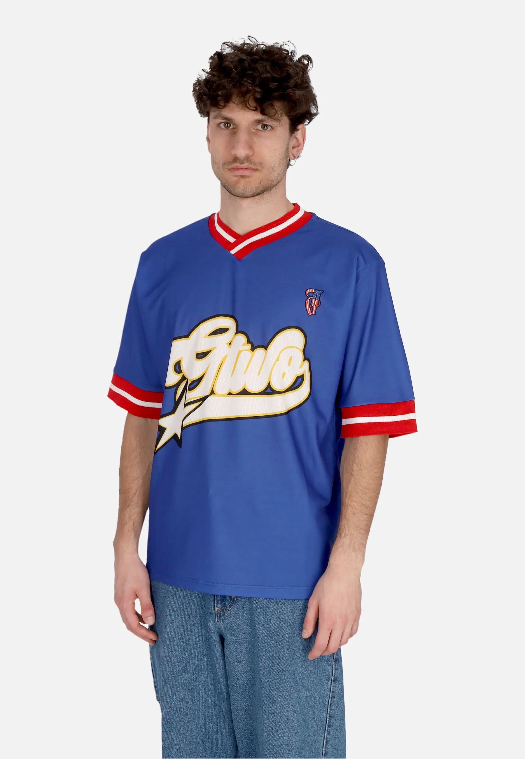 Maglietta Uomo Field Script Logo Tee Royal Blue