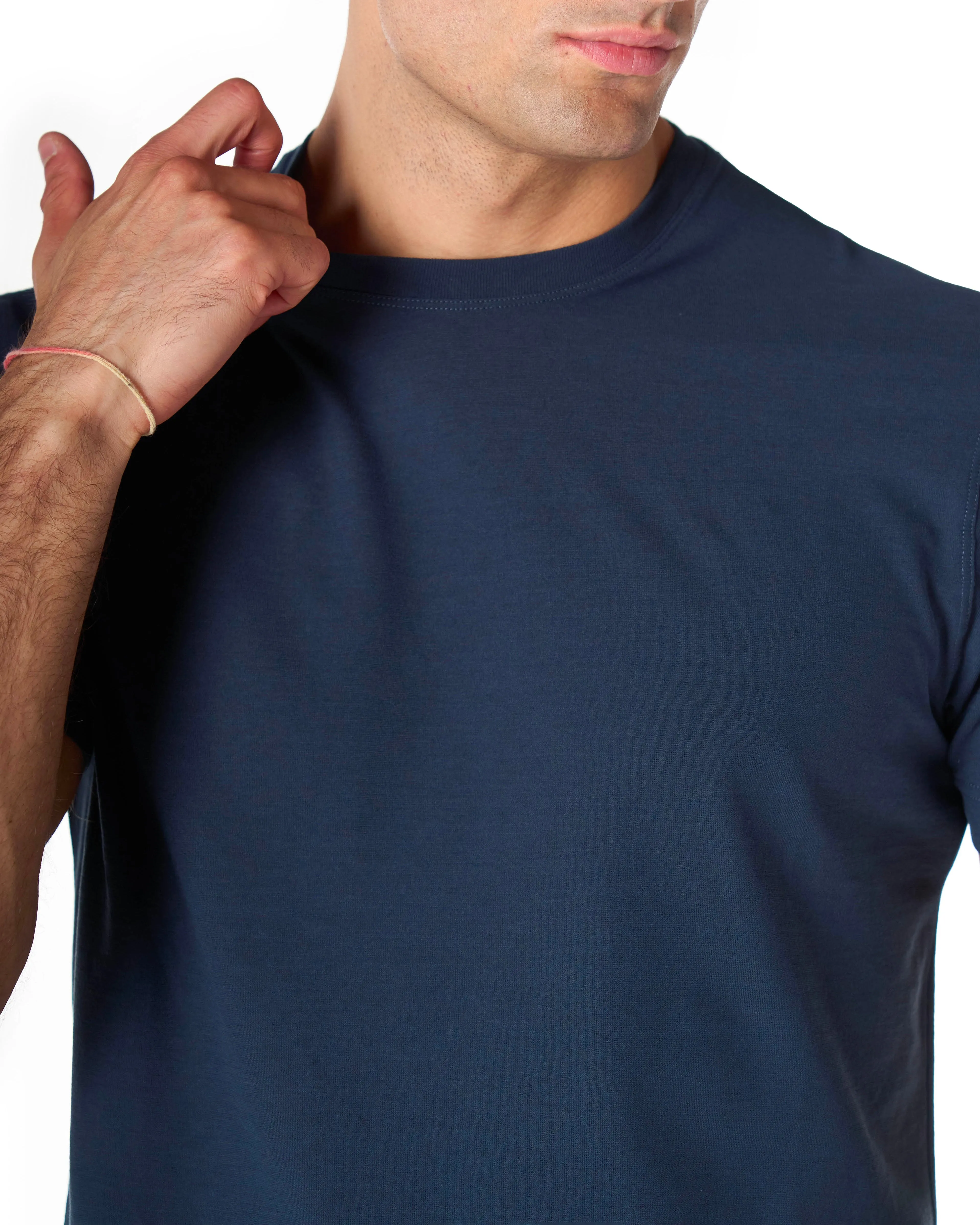 MAJESTIC Tshirt liocell color blu