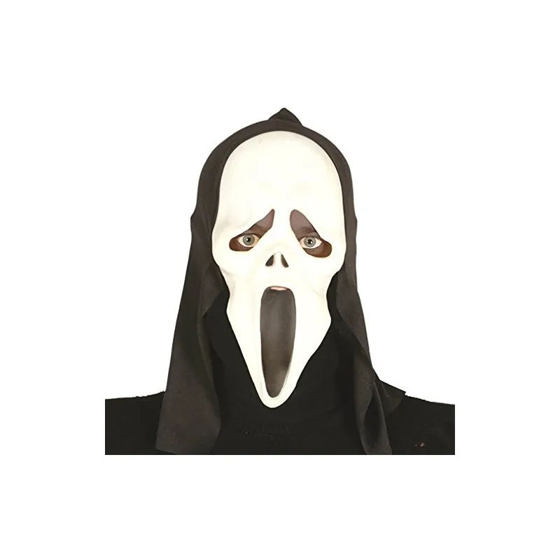 MASCHERA MORBIDA CON CAPUCCIO MOSTRO SCREAM FANTASMA ARTICOLI X TRAVESTIMENTI DI HALLOWEEN CARNEVALE E SCENE HORROR
