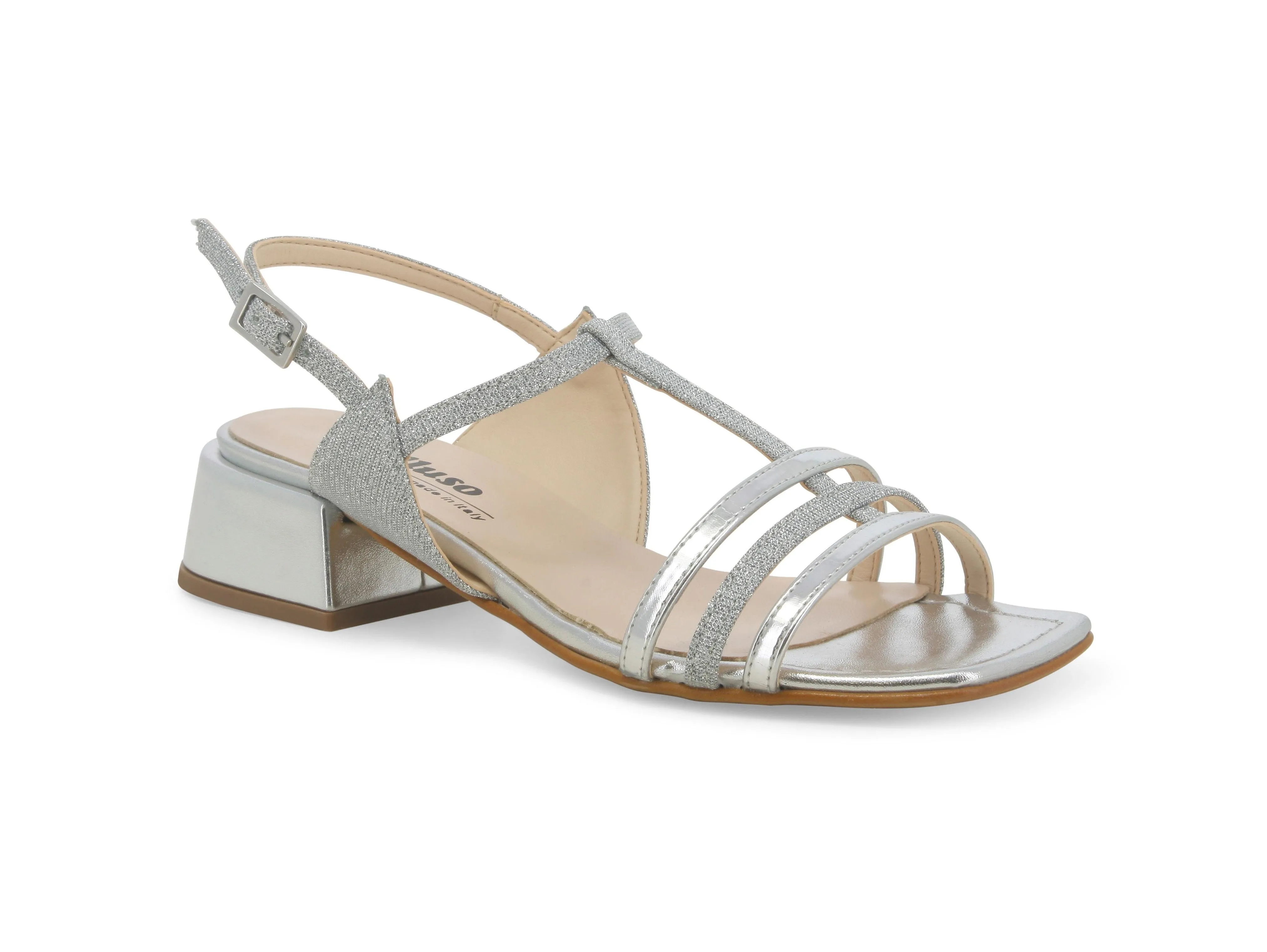 Melluso Sandali Eleganti Tacco Basso Tomaia Metallizzata