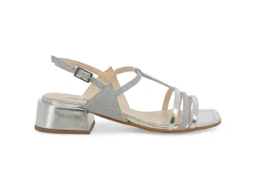 Melluso Sandali Eleganti Tacco Basso Tomaia Metallizzata