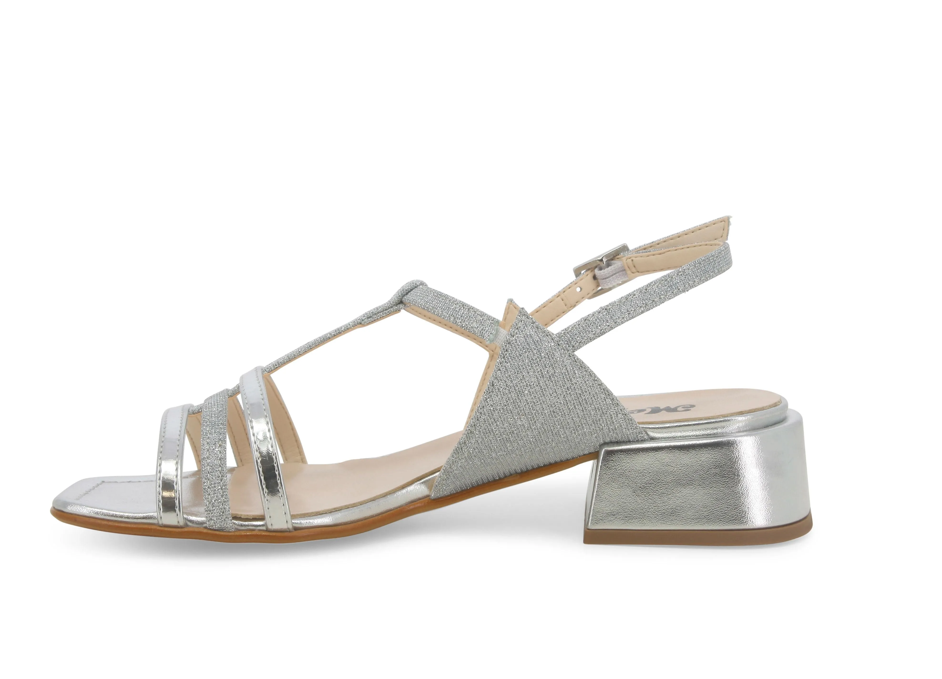 Melluso Sandali Eleganti Tacco Basso Tomaia Metallizzata