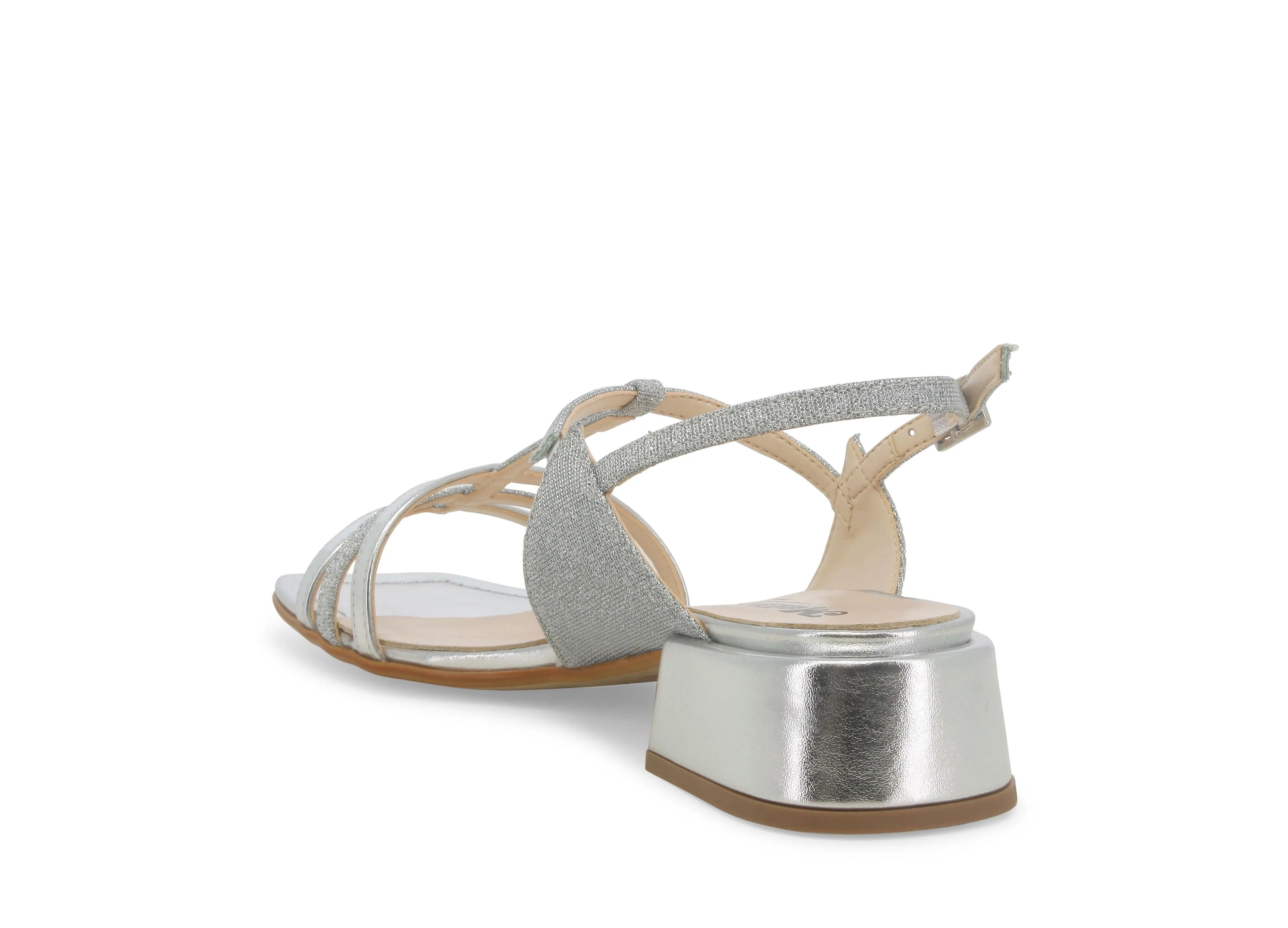Melluso Sandali Eleganti Tacco Basso Tomaia Metallizzata