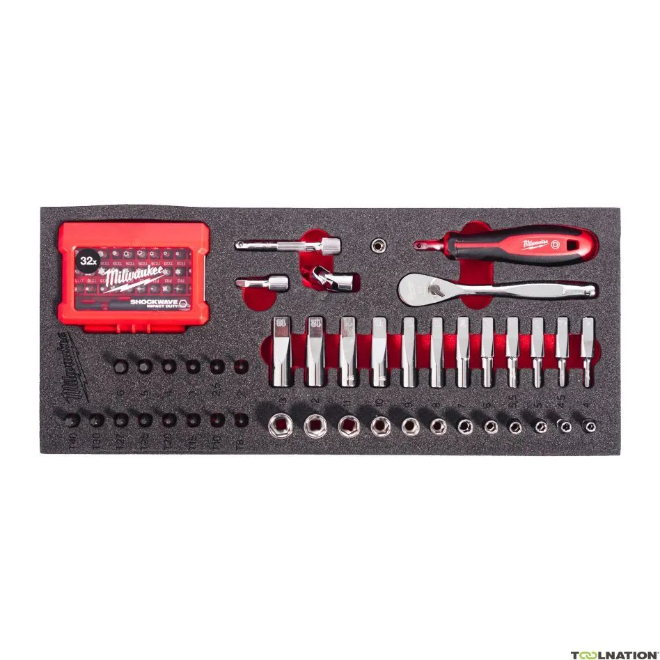 Milwaukee Accessori 4932499293 Set di prese da 1/4" con inserto in schiuma (76 pezzi)