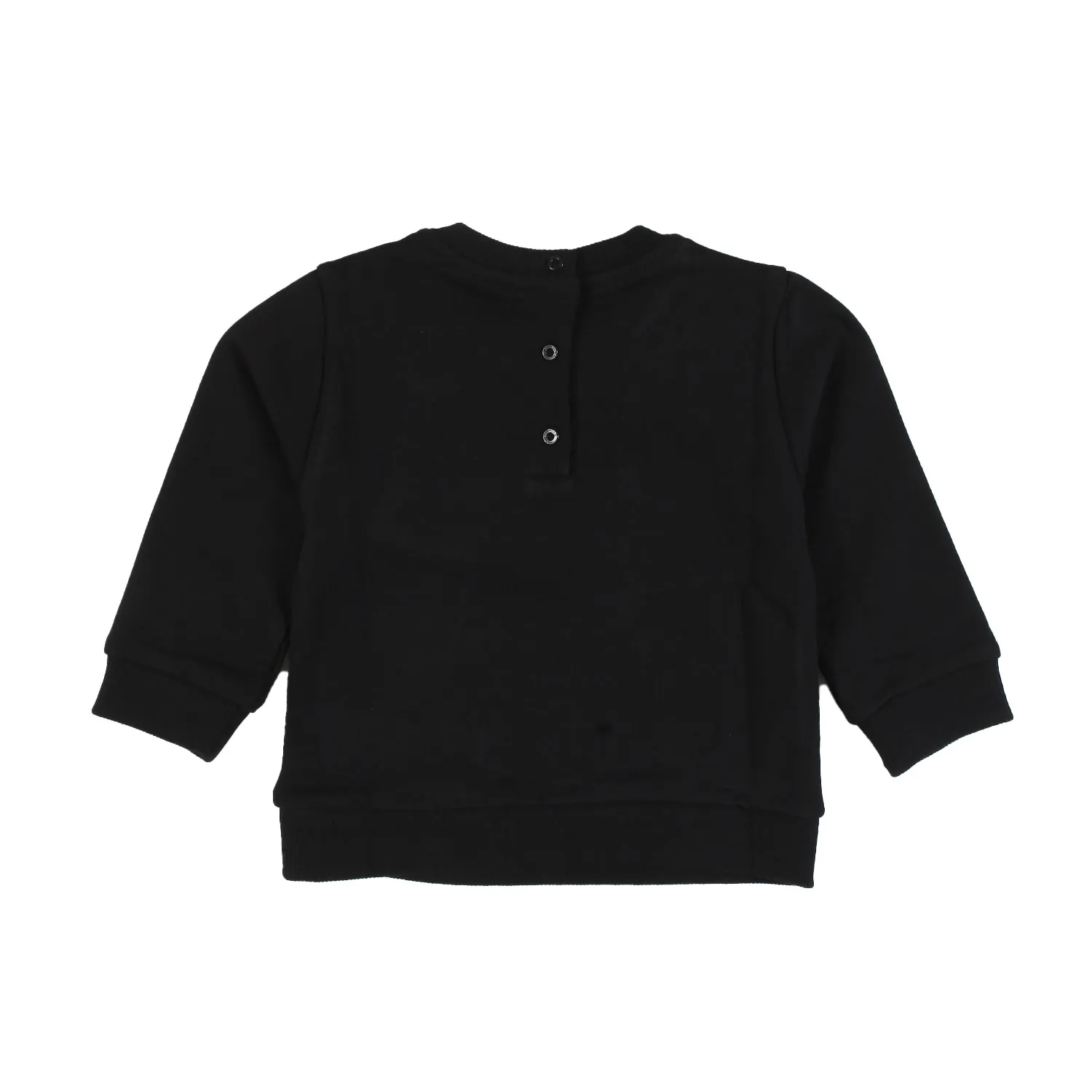Mini Felpa Nera Con Logo Bianco Bimba E Bimbo