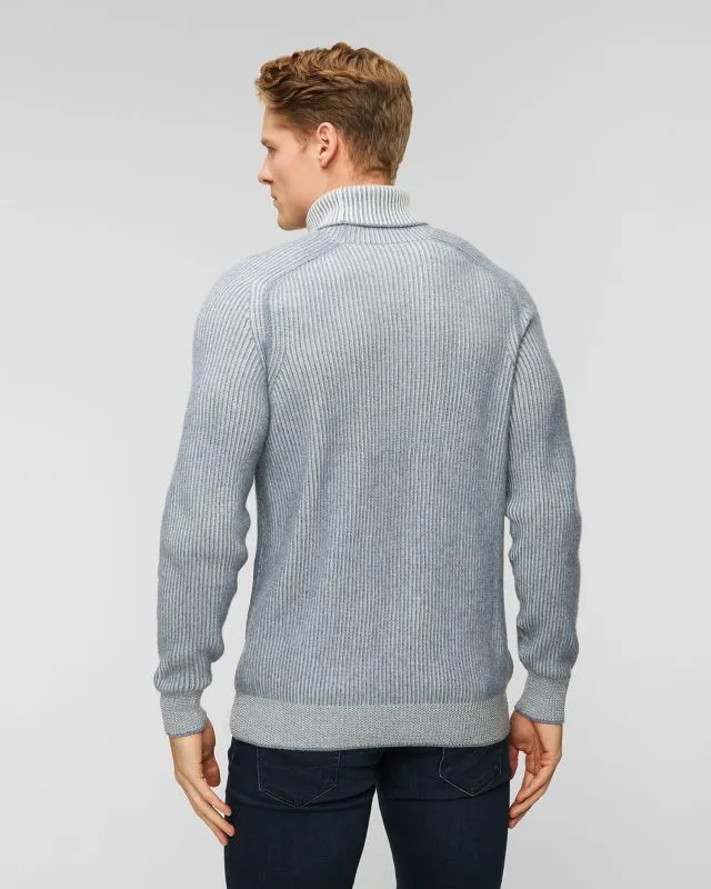 Niebieski sweter kaszmirowy z golfem męski Sease kt030xg006-n53
