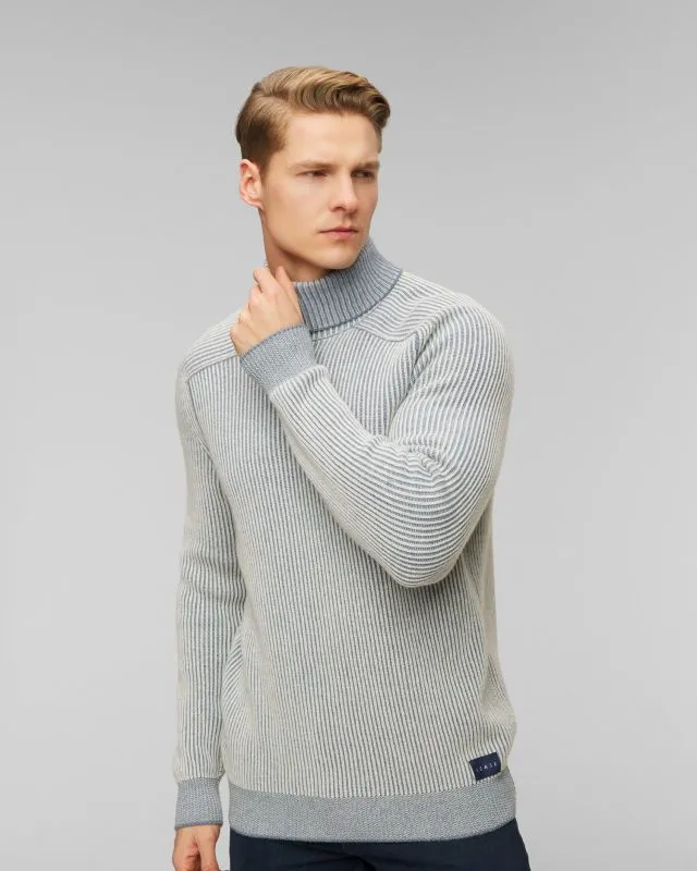 Niebieski sweter kaszmirowy z golfem męski Sease kt030xg006-n53