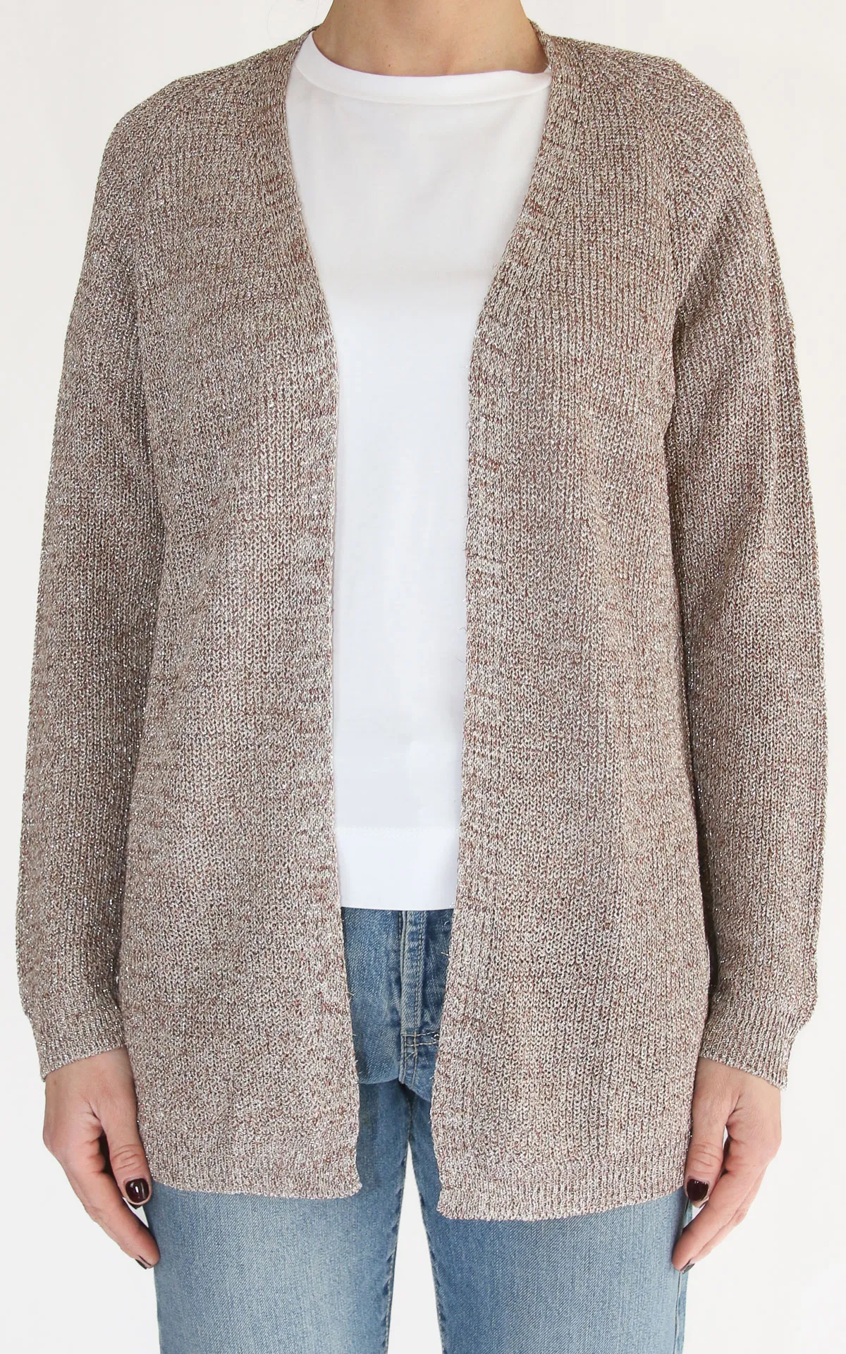 Off-on – Cardigan lurex – Camel
