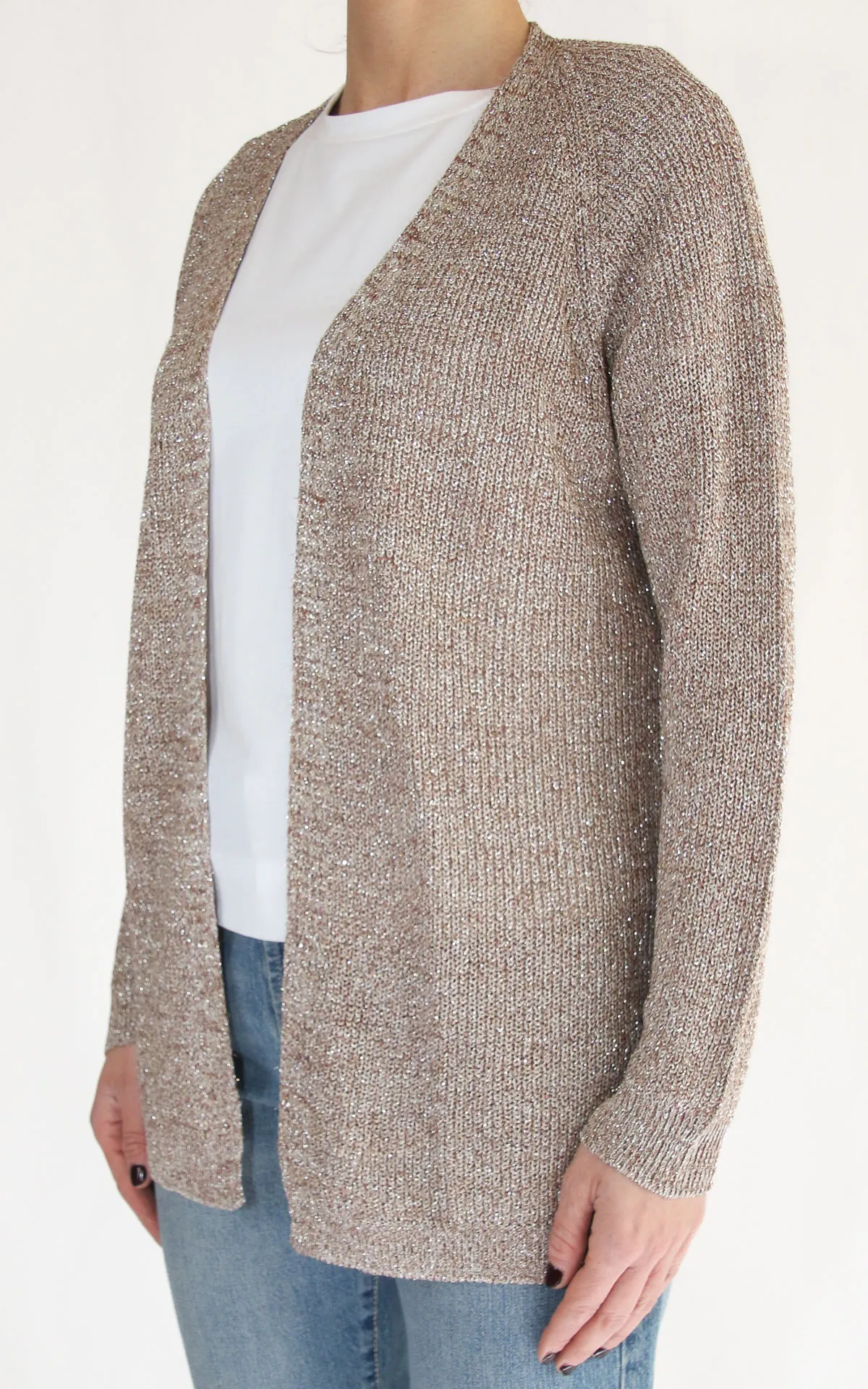 Off-on – Cardigan lurex – Camel