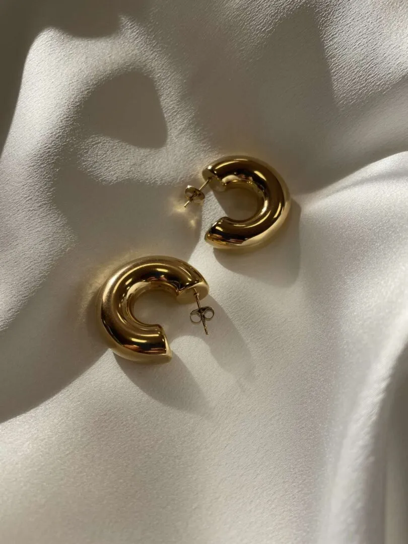 ORECCHINI “Baguette” – Steel gold