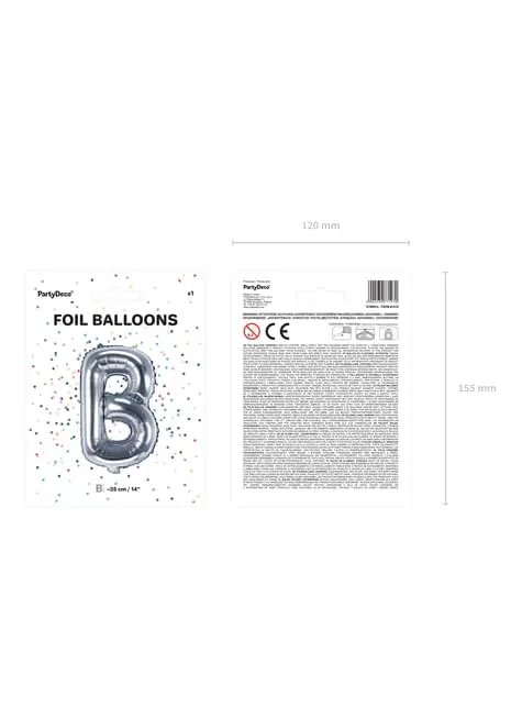 Palloncino di foil lettera B argentato (35cm)