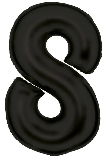 Palloncino foil numero 8 nero satinato 86 cm