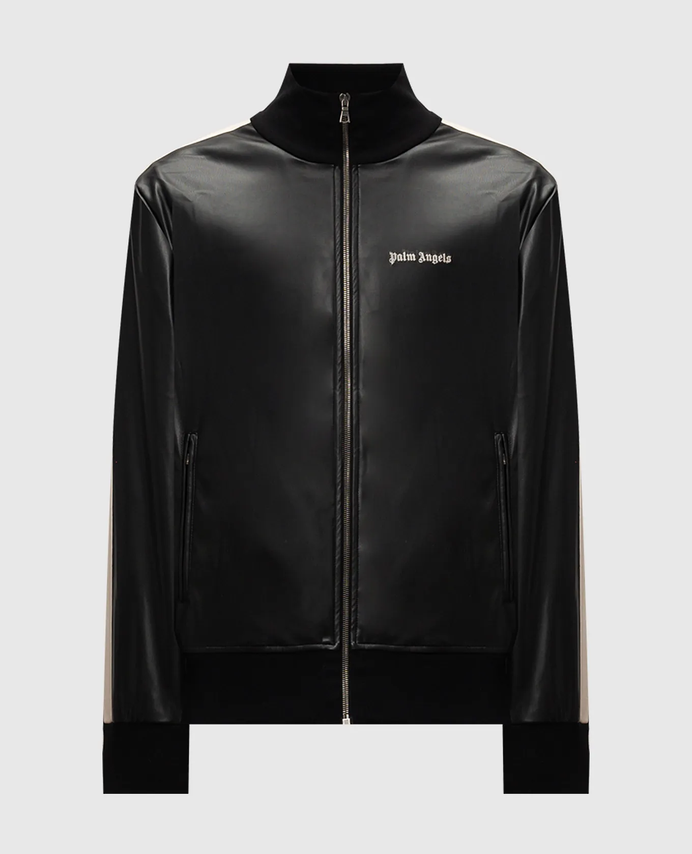 Palm Angels Giubbotto nero con ricamo logo PMBD058F24FAB002