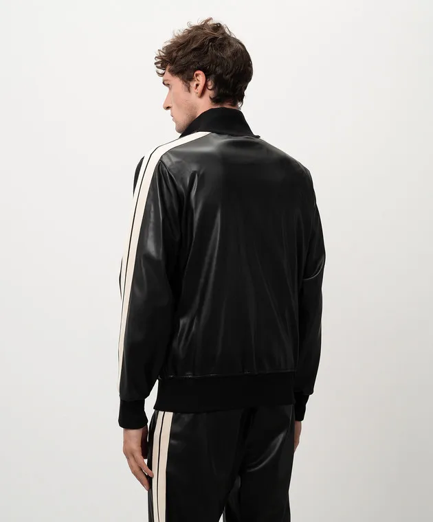 Palm Angels Giubbotto nero con ricamo logo PMBD058F24FAB002