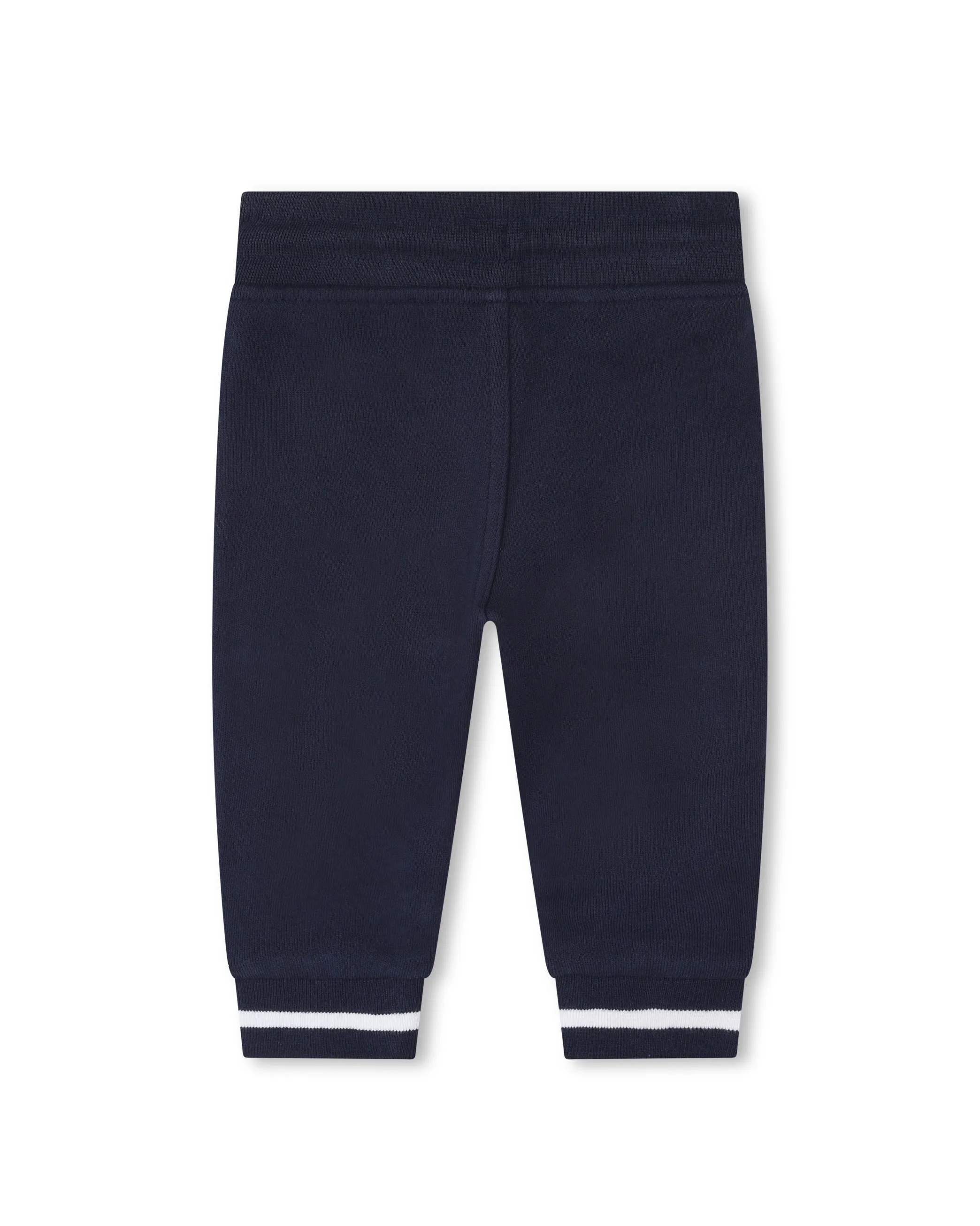 Pantalone blu in felpa di cotone con cucitura alle ginocchia 2-4 anni