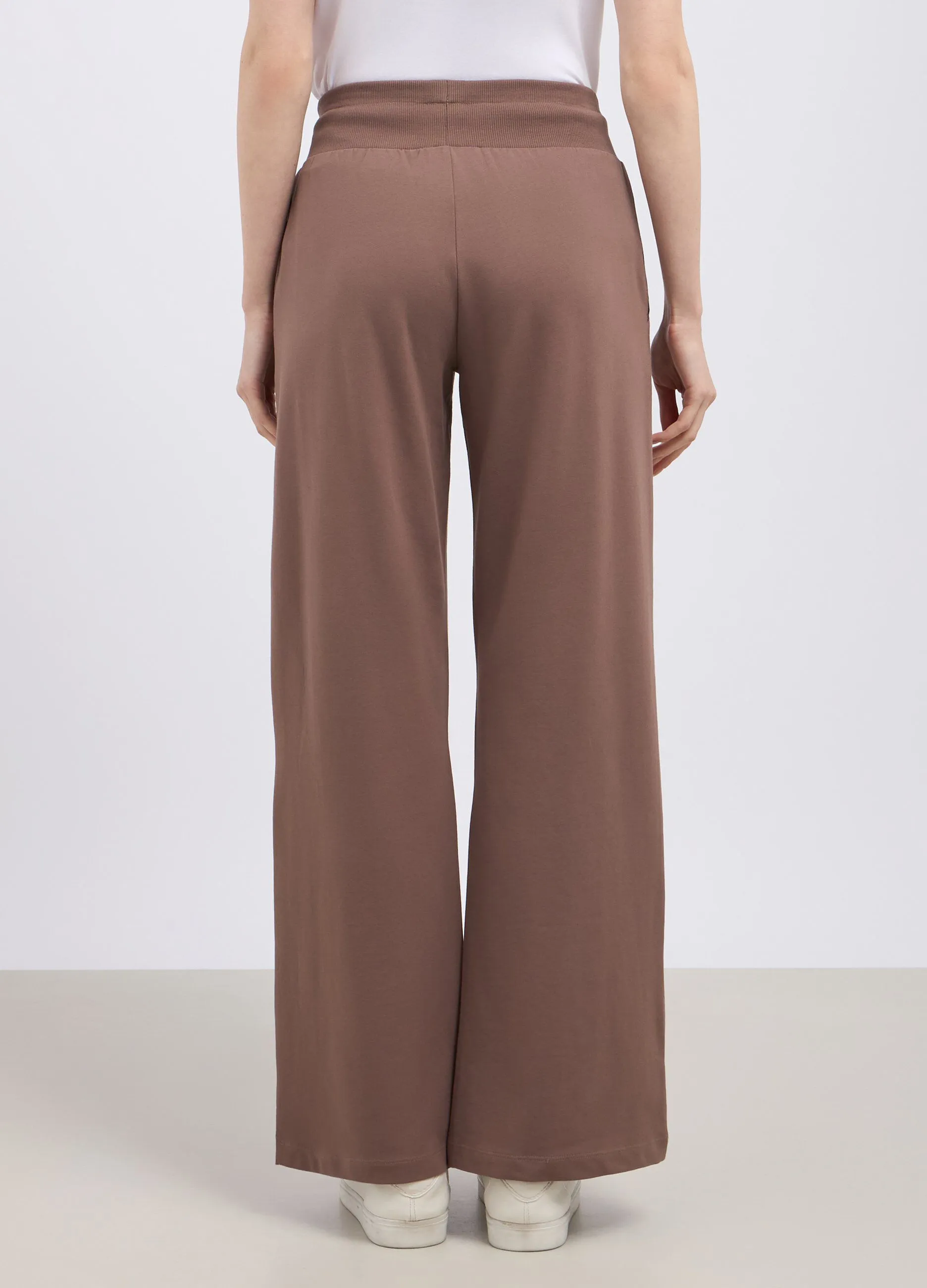 Pantaloni in cotone stretch flare fit donna