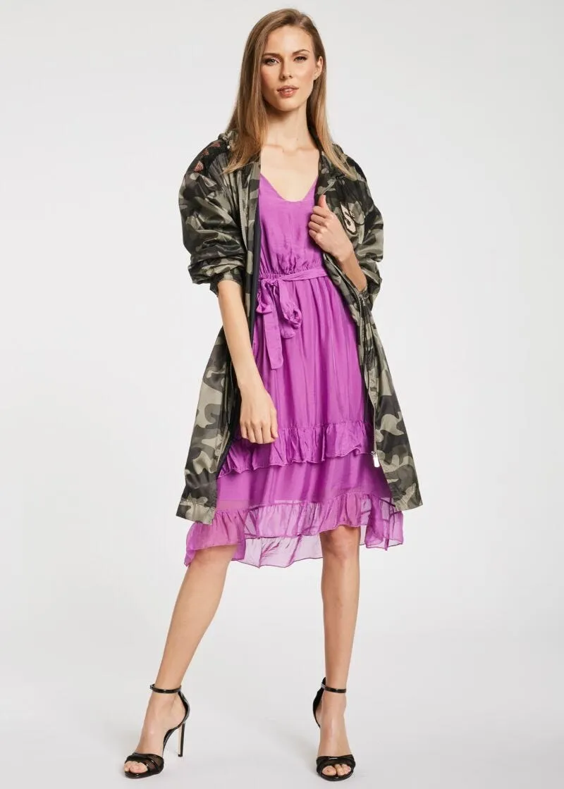 Parka con stampa camouflage