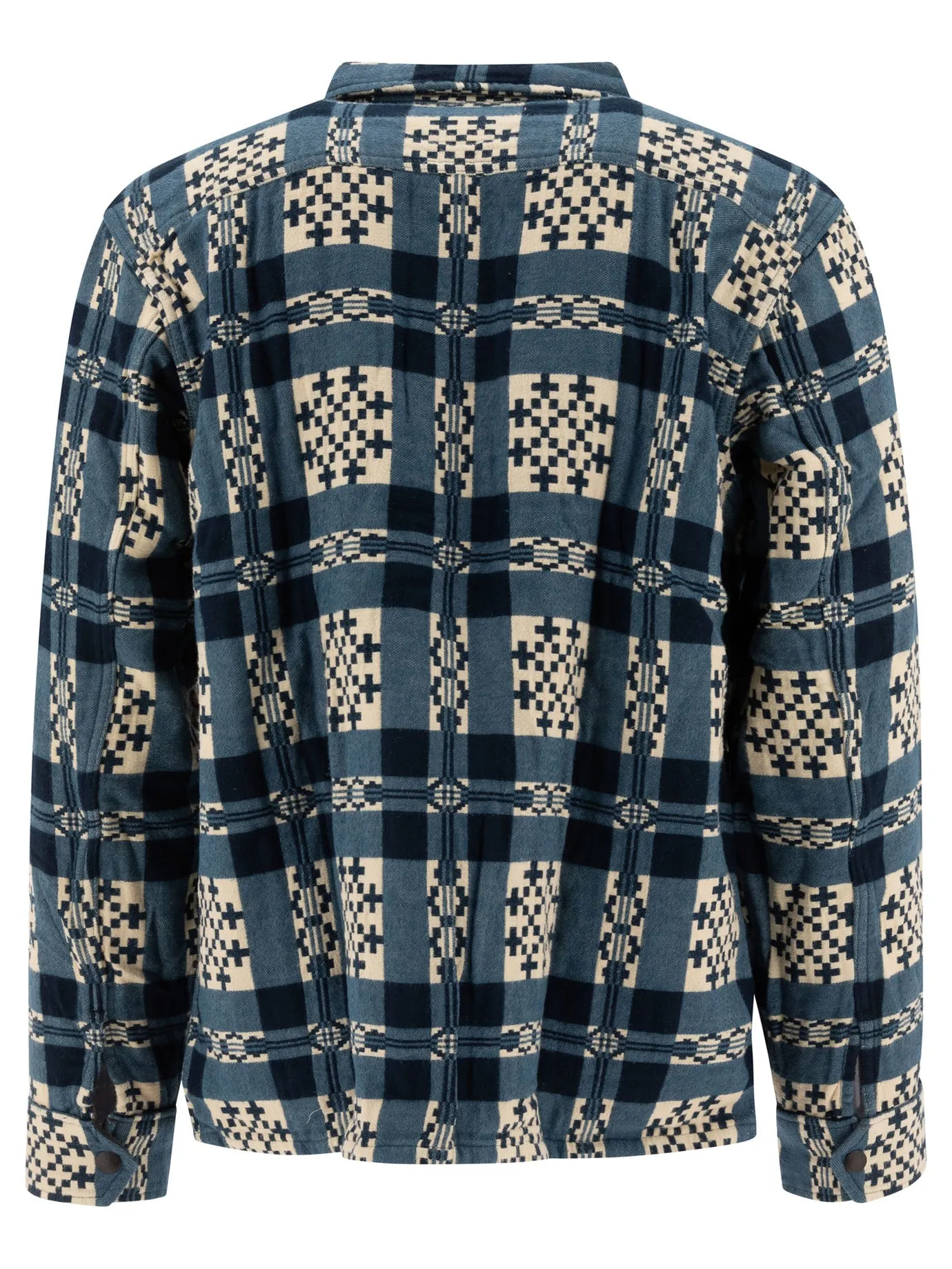 Patterned Jacquard Overshirt Giacche Blu