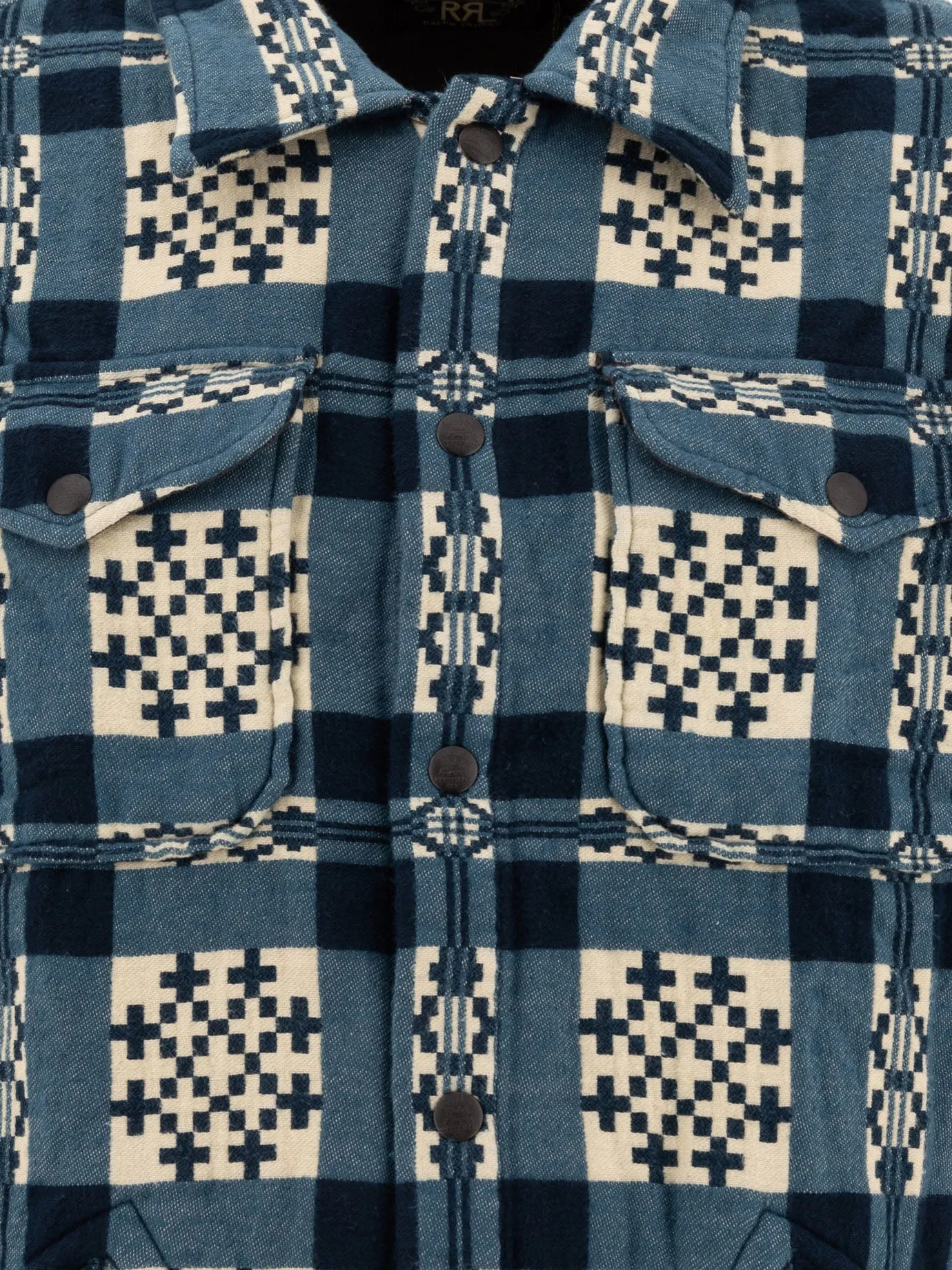 Patterned Jacquard Overshirt Giacche Blu
