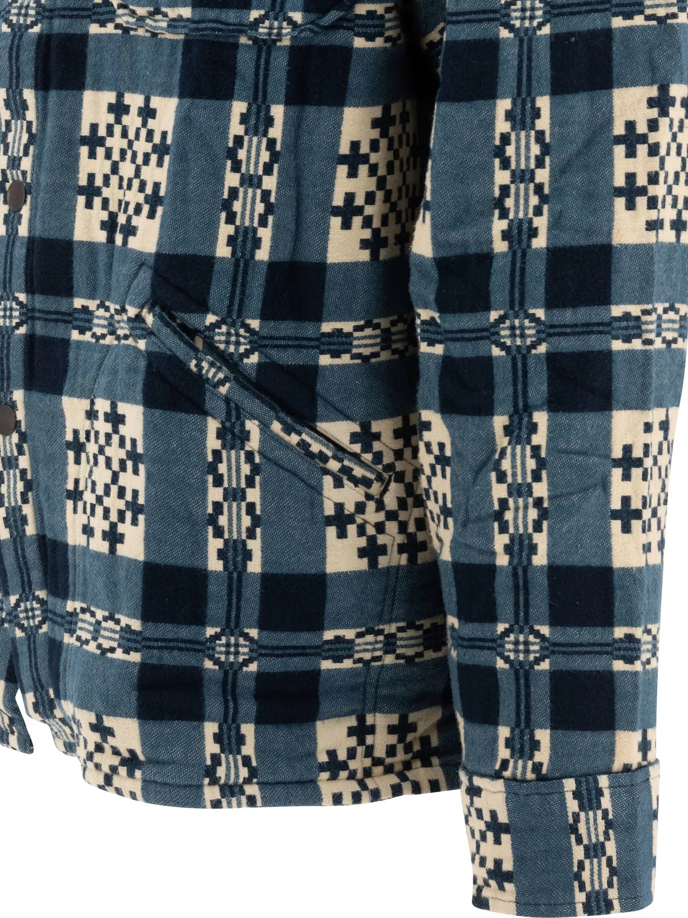 Patterned Jacquard Overshirt Giacche Blu