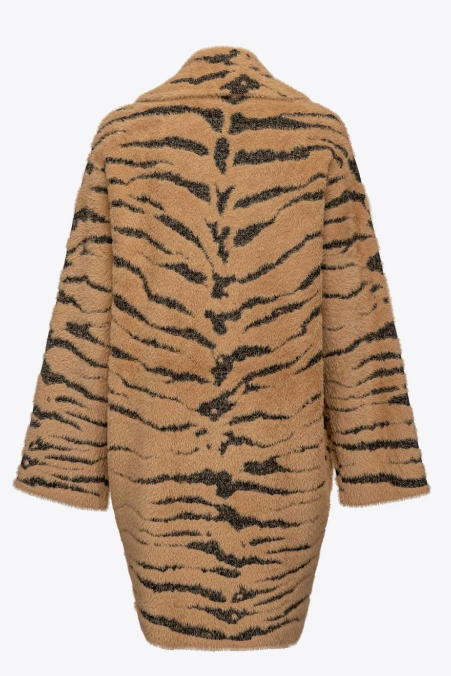 PINKO Cappotto cocoon faux  fur tigrato