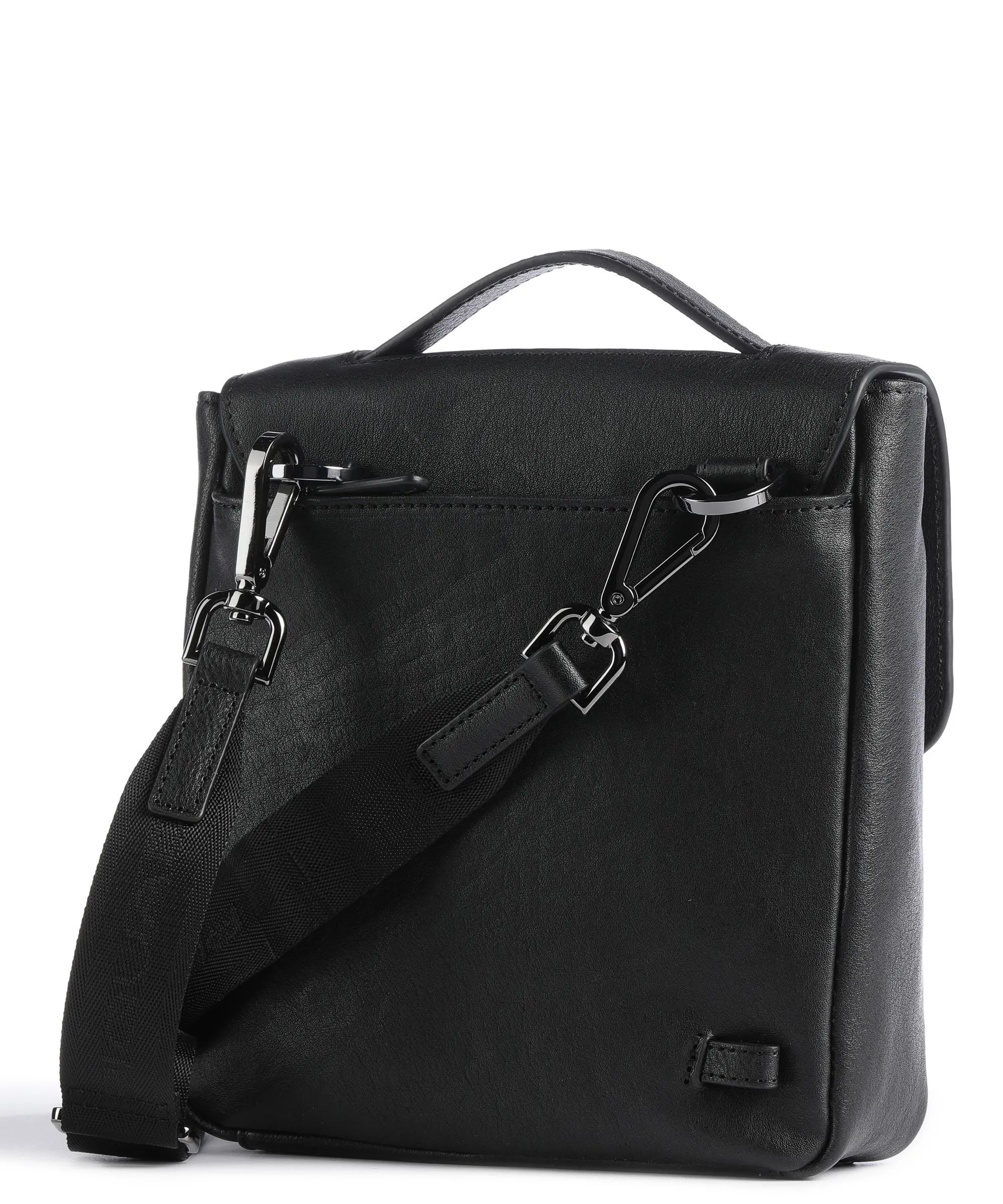  Piquadro Black Square Borsa a tracolla pelle di vacchetta grana nero  