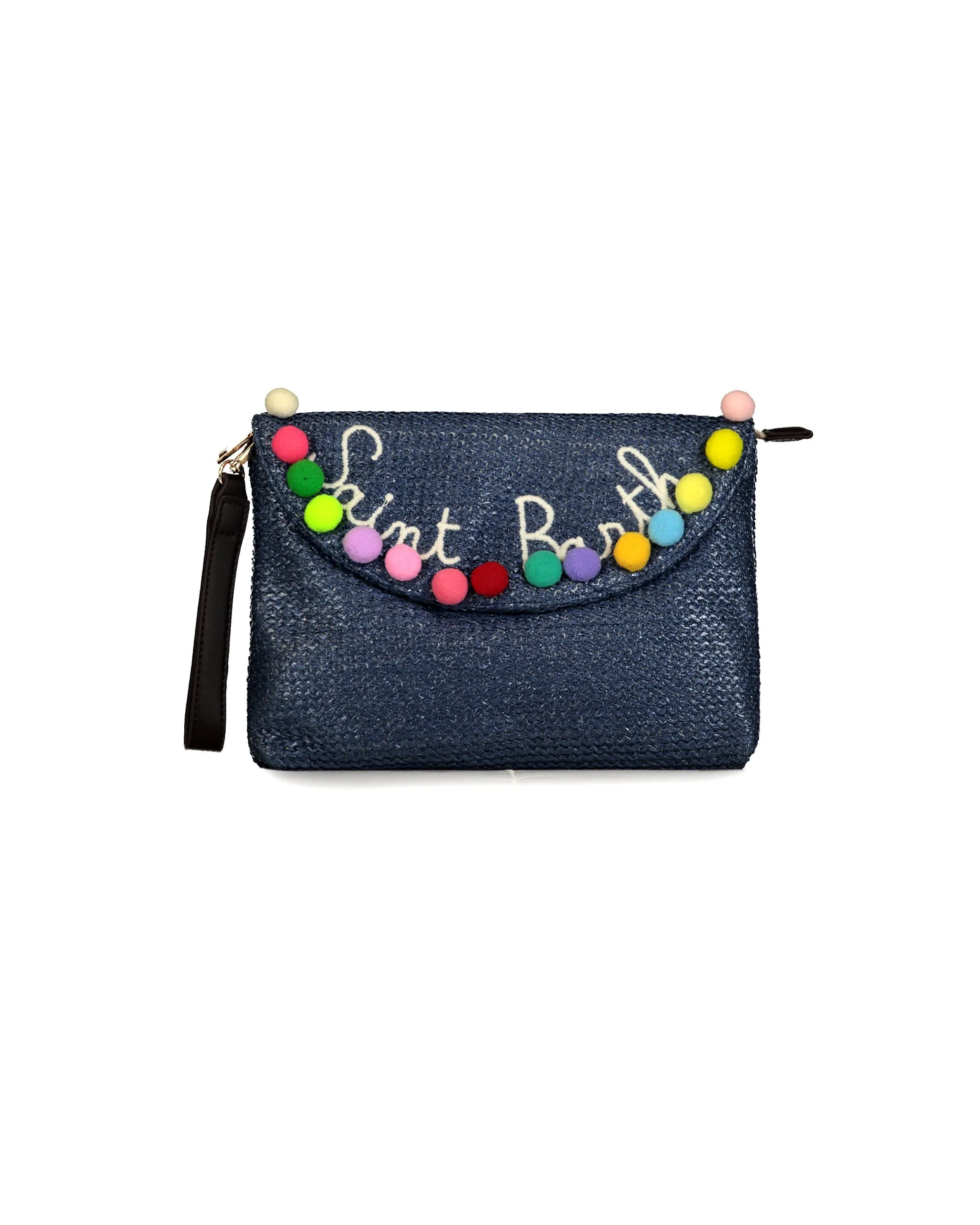 Pochette Straw Handbag ponpon