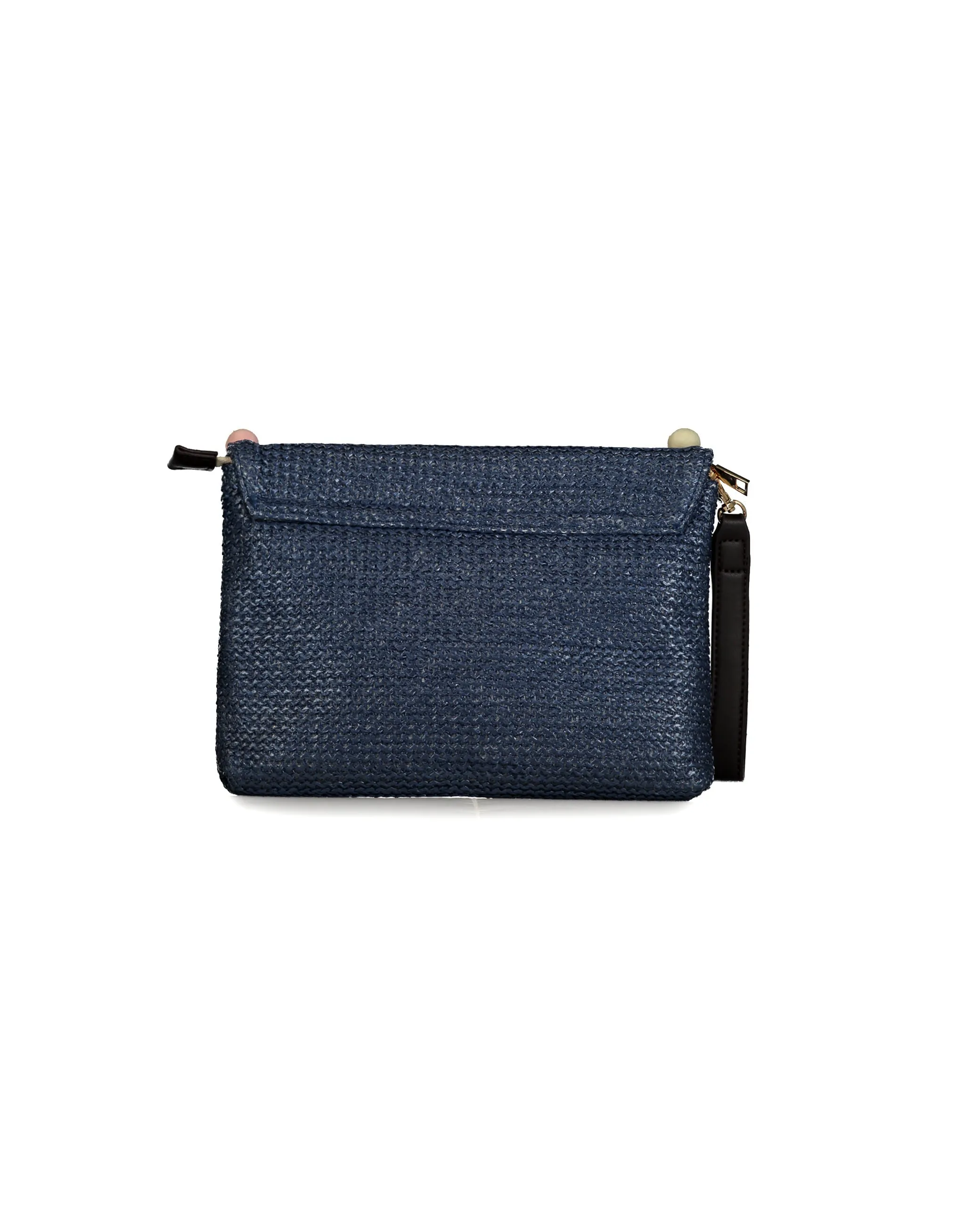 Pochette Straw Handbag ponpon
