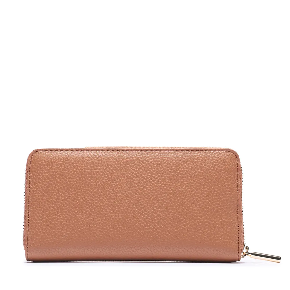 Portafoglio Donna Zip Around LIU JO Effetto Bottalato Bronze Caramel AF3369