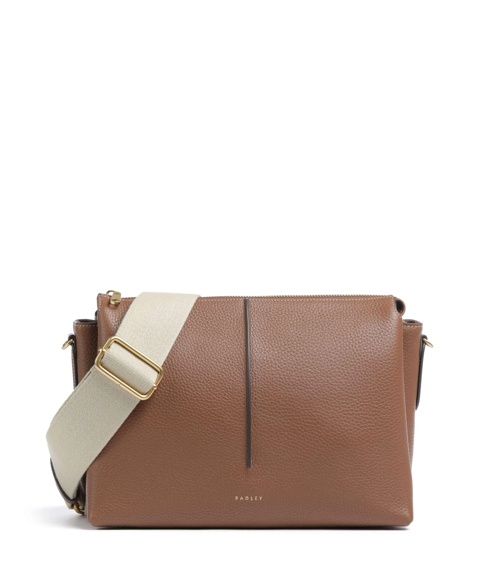  Radley London Hillgate Place Borsa a spalla pelle di vacchetta grana marrone  