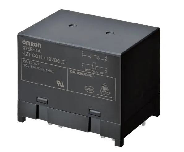 Relè monostabile Omron serie G7EB, SPST, bobina 12V cc, Montaggio su circuito stampato