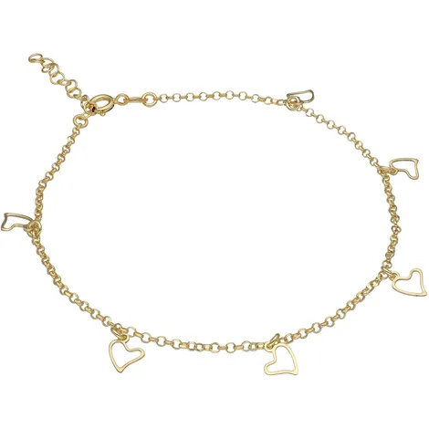 SARNIORO Cavigliera in argento 925 gold con cuori