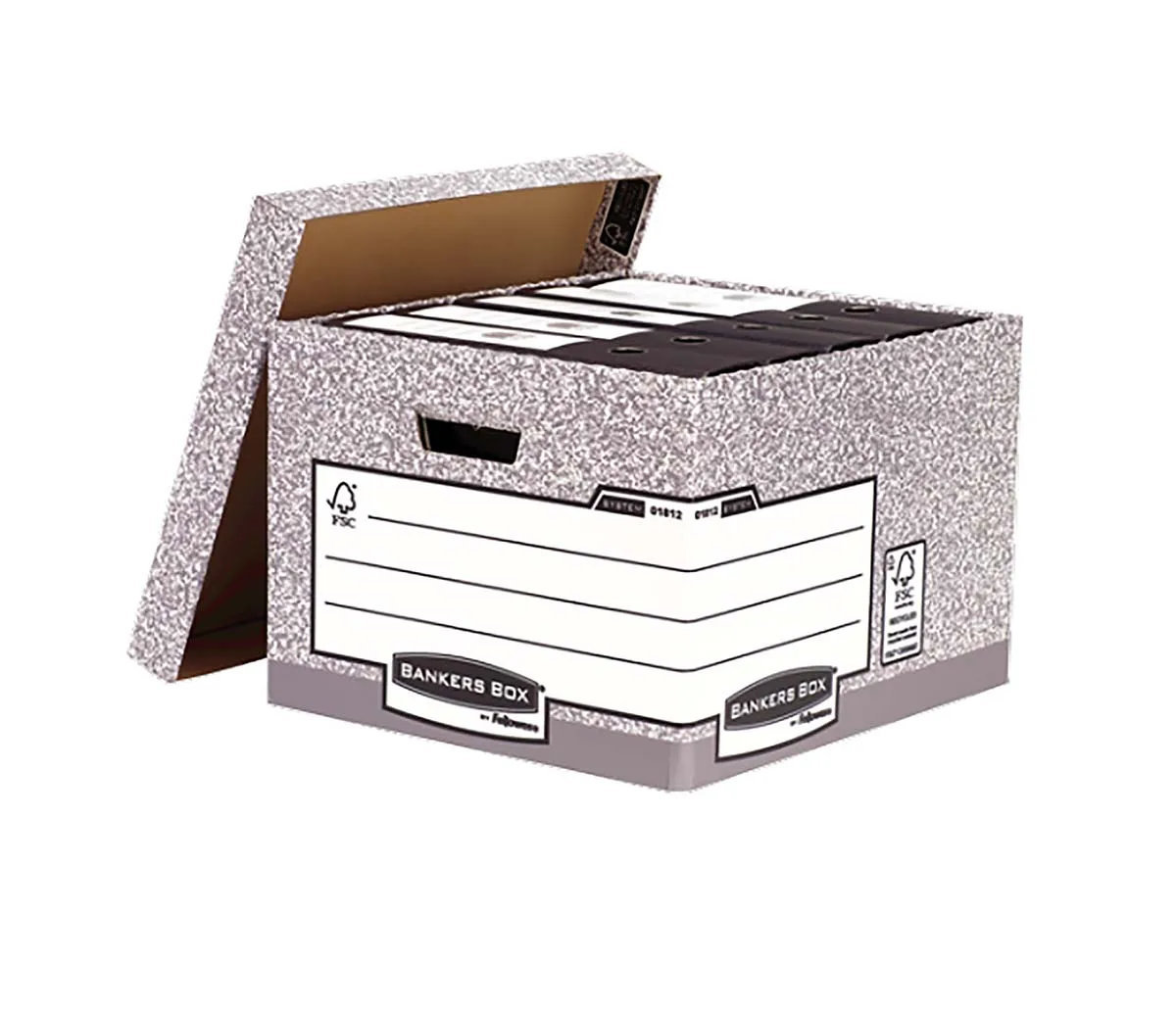 Scatola per archivio A4, pinzatura Grigio Fellowes Cartone riciclato