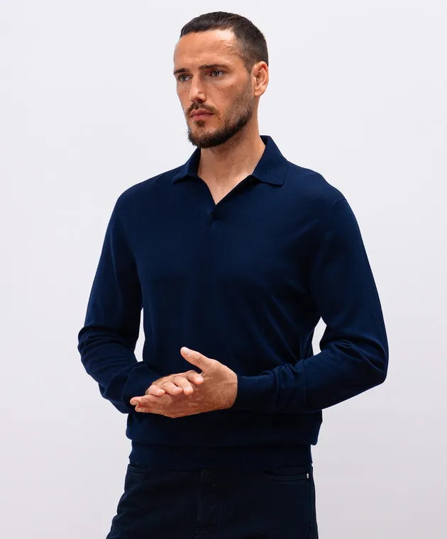 Sease Polo in lana Lasca blu WP032XG004