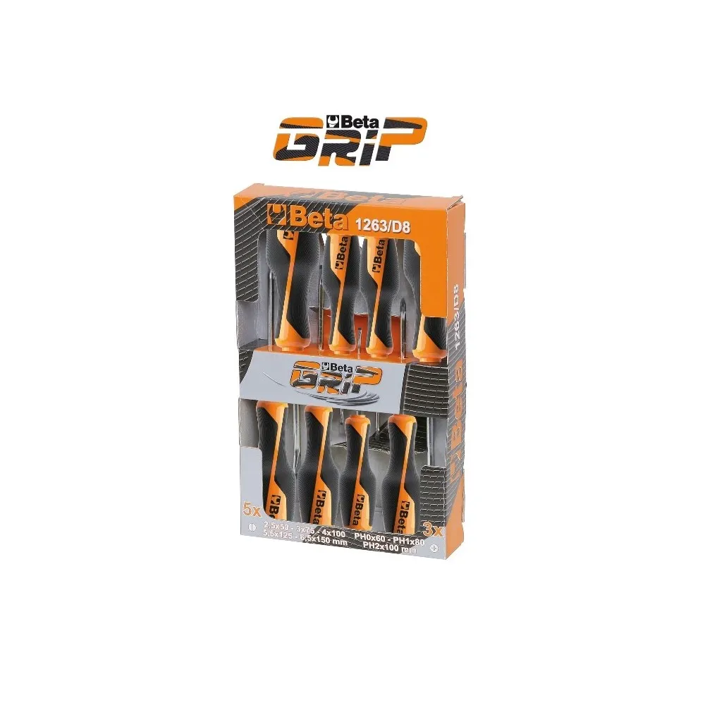 Serie 10 cacciaviti croce e taglio Beta grip - Beta 1263/D10