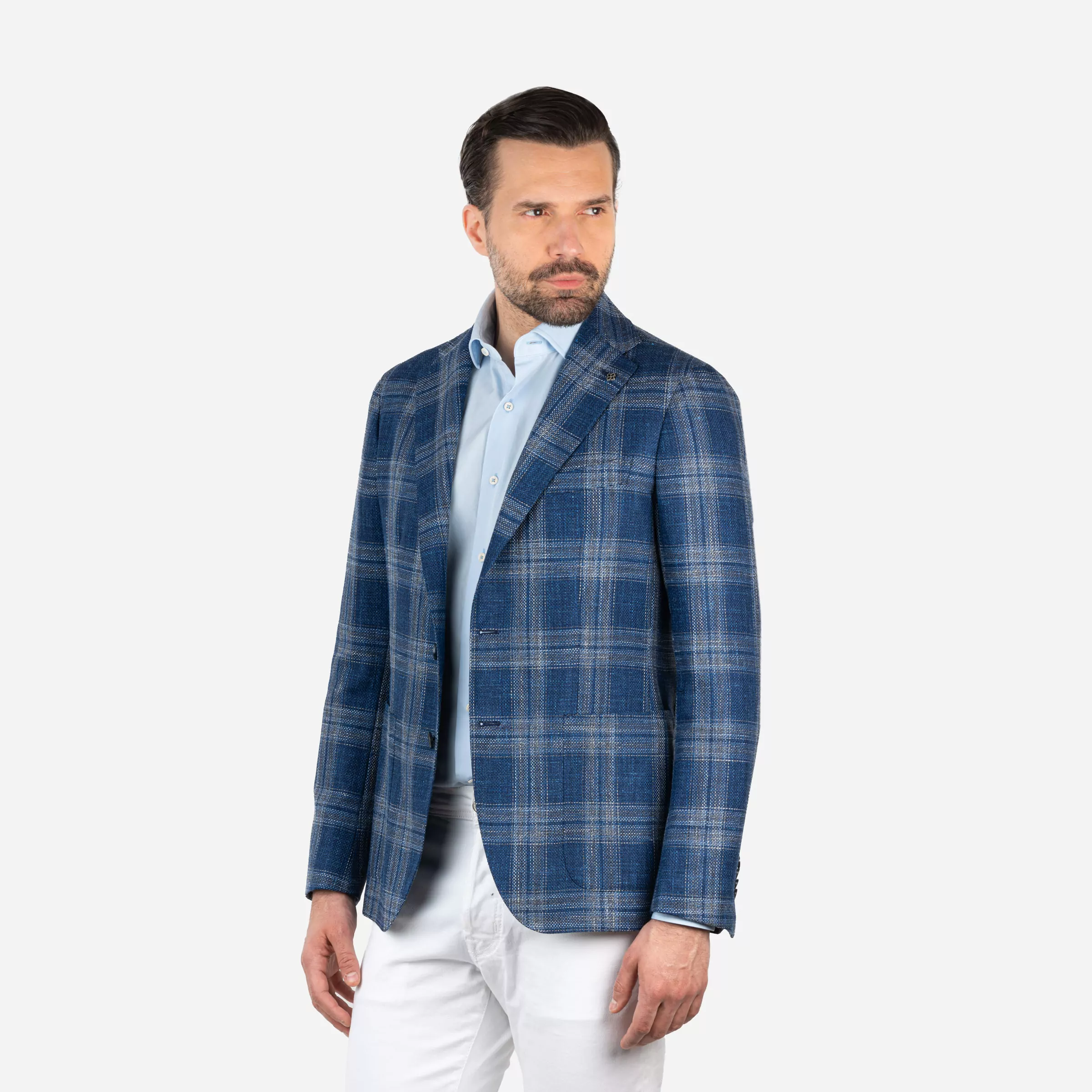 Single-breasted jacket in Prince of Wales