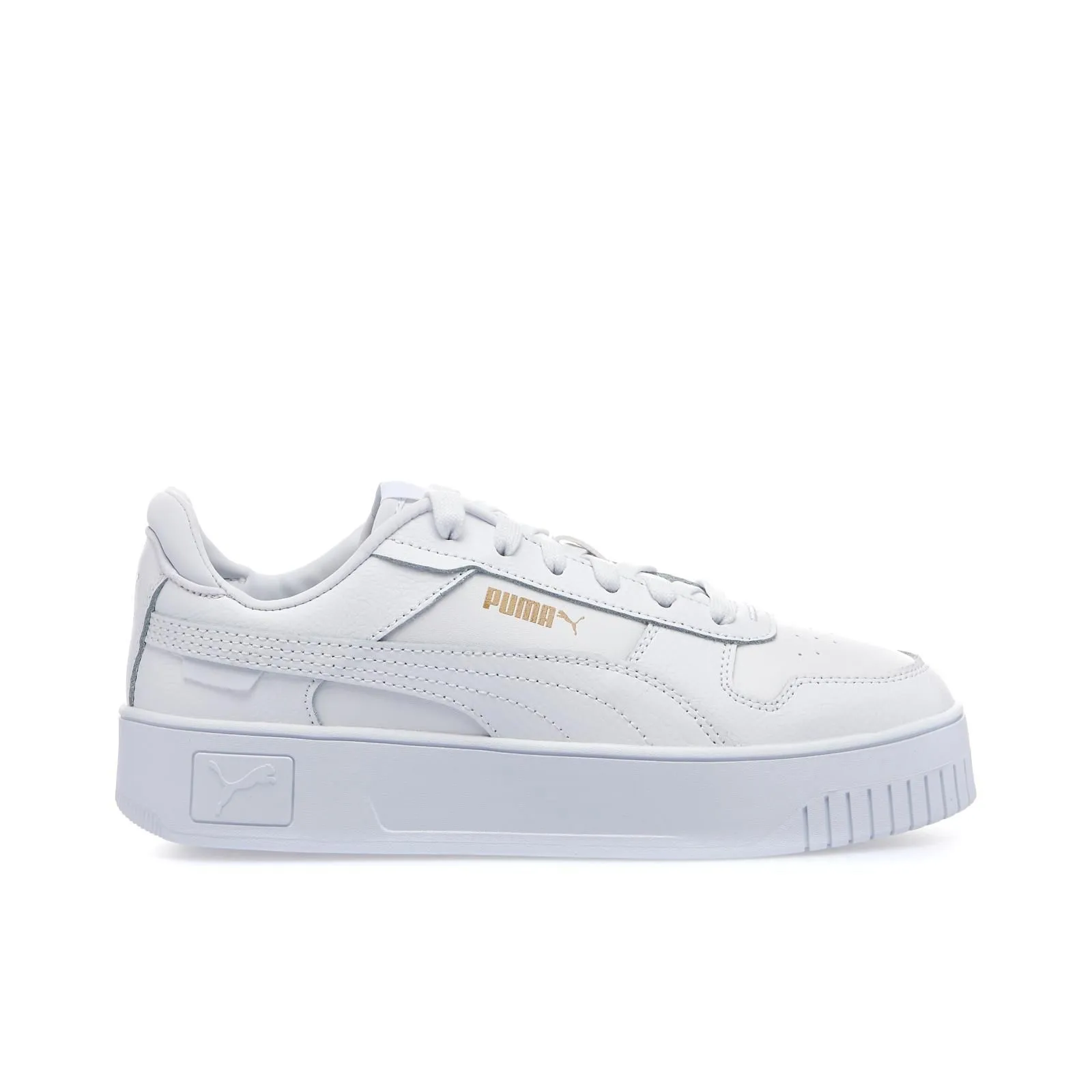 Sneakers bianche da ragazza carina street con platform