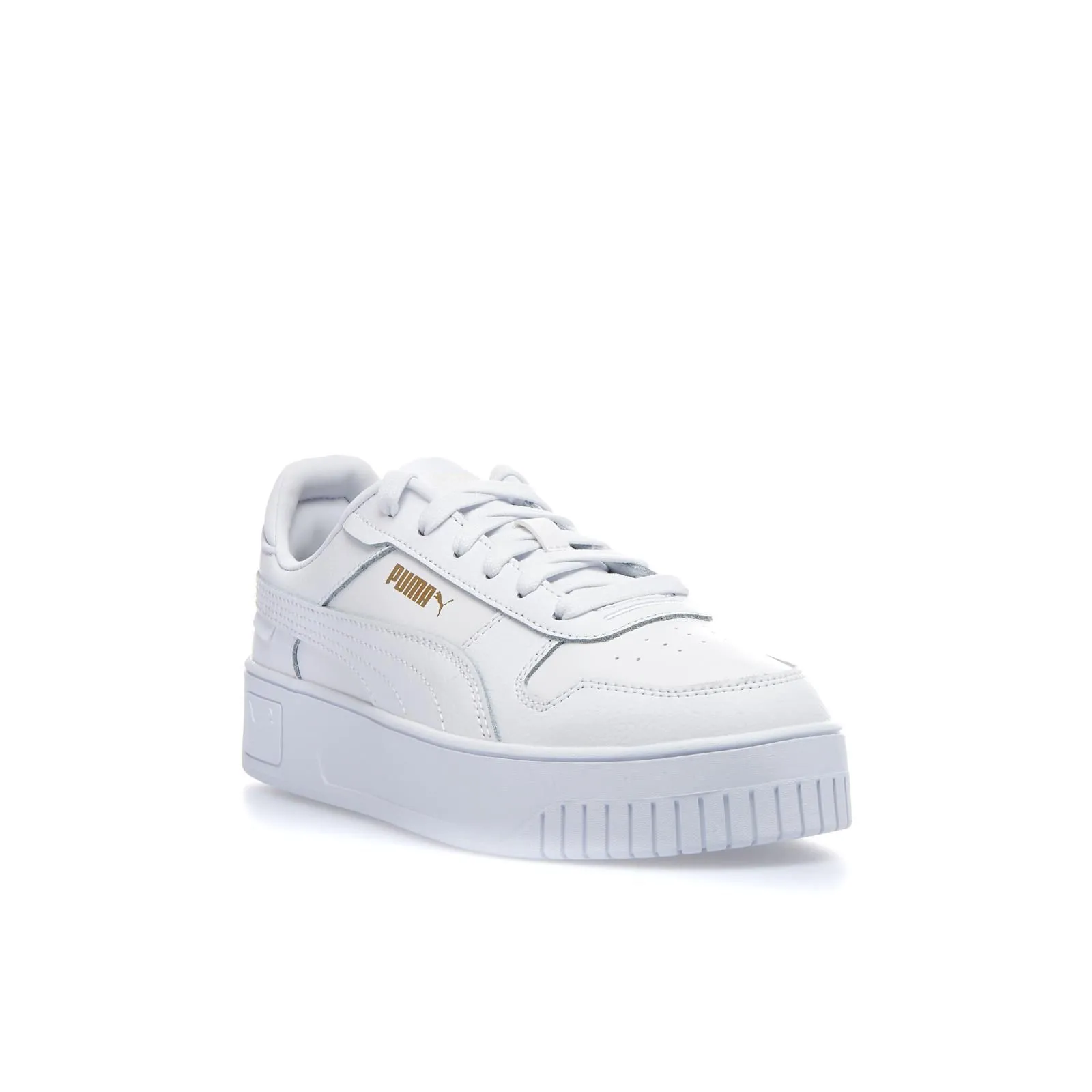 Sneakers bianche da ragazza carina street con platform