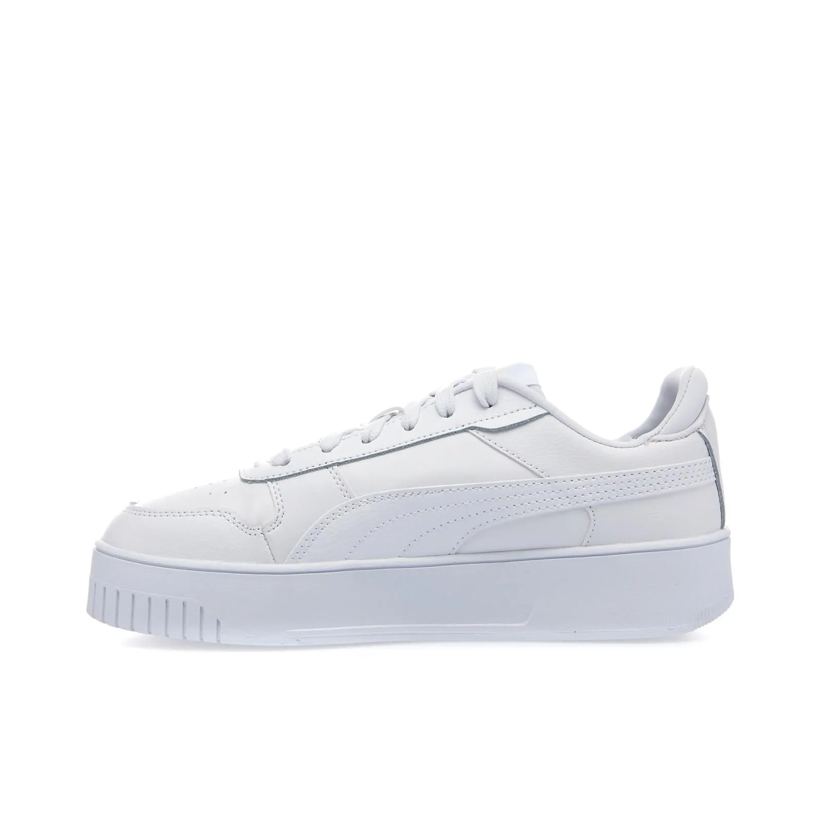 Sneakers bianche da ragazza carina street con platform