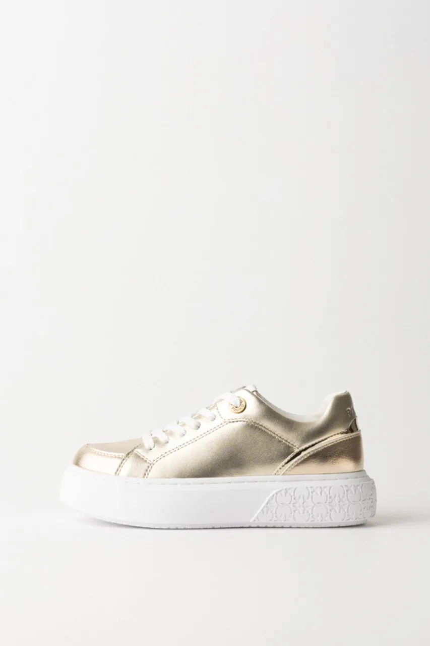 Sneakers laminate con platform logato PLATINO