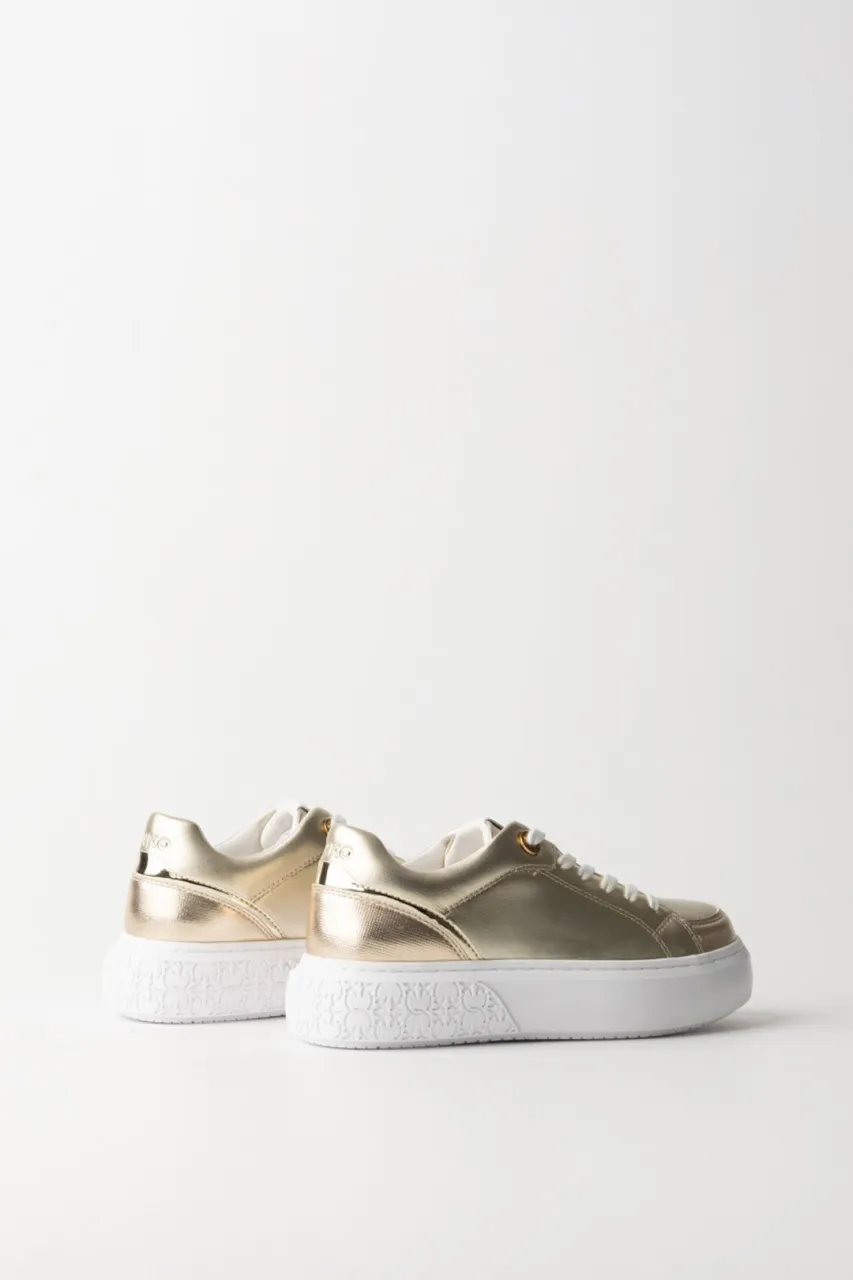 Sneakers laminate con platform logato PLATINO