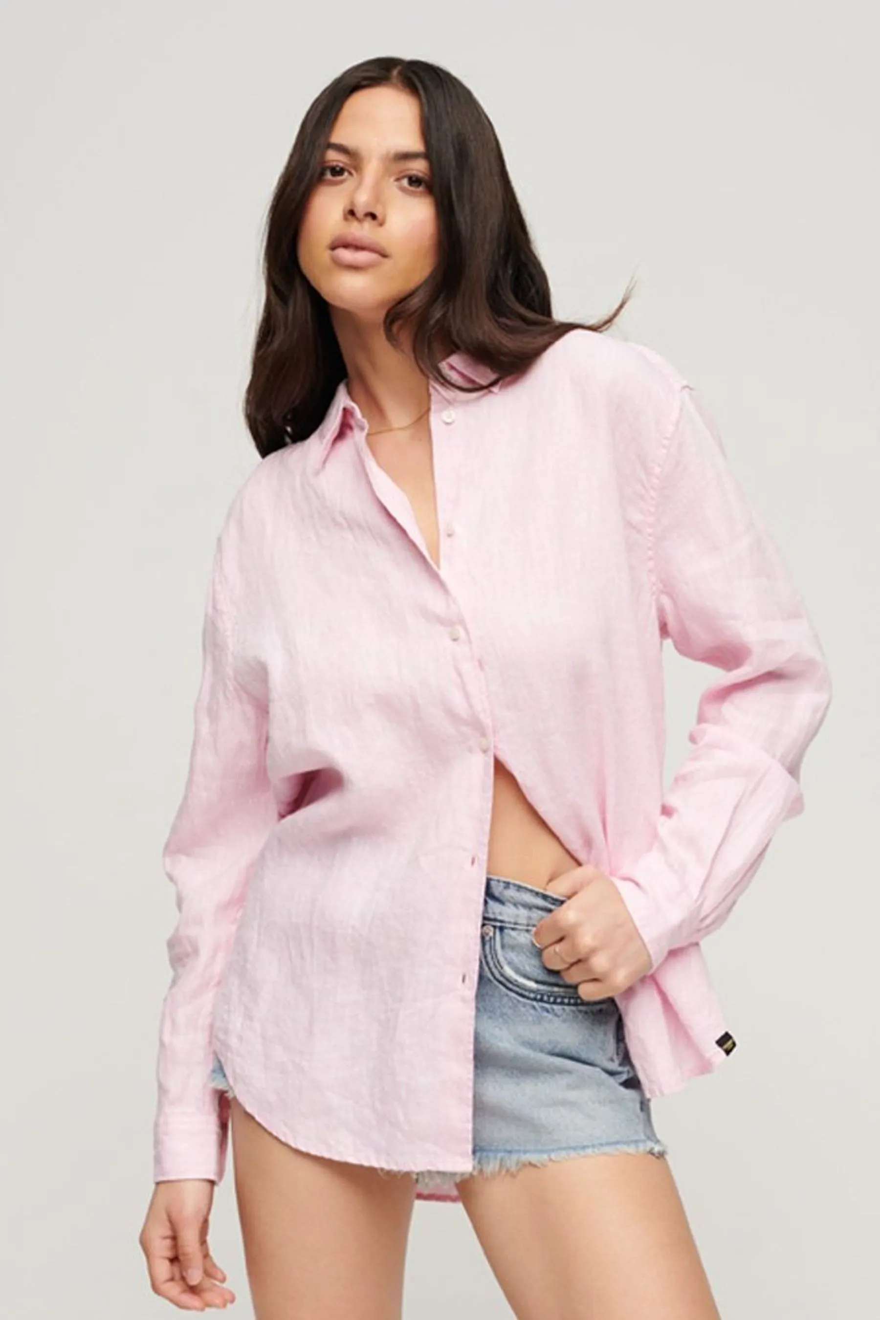 Superdry - Camicia casual in Boyfriend di lino