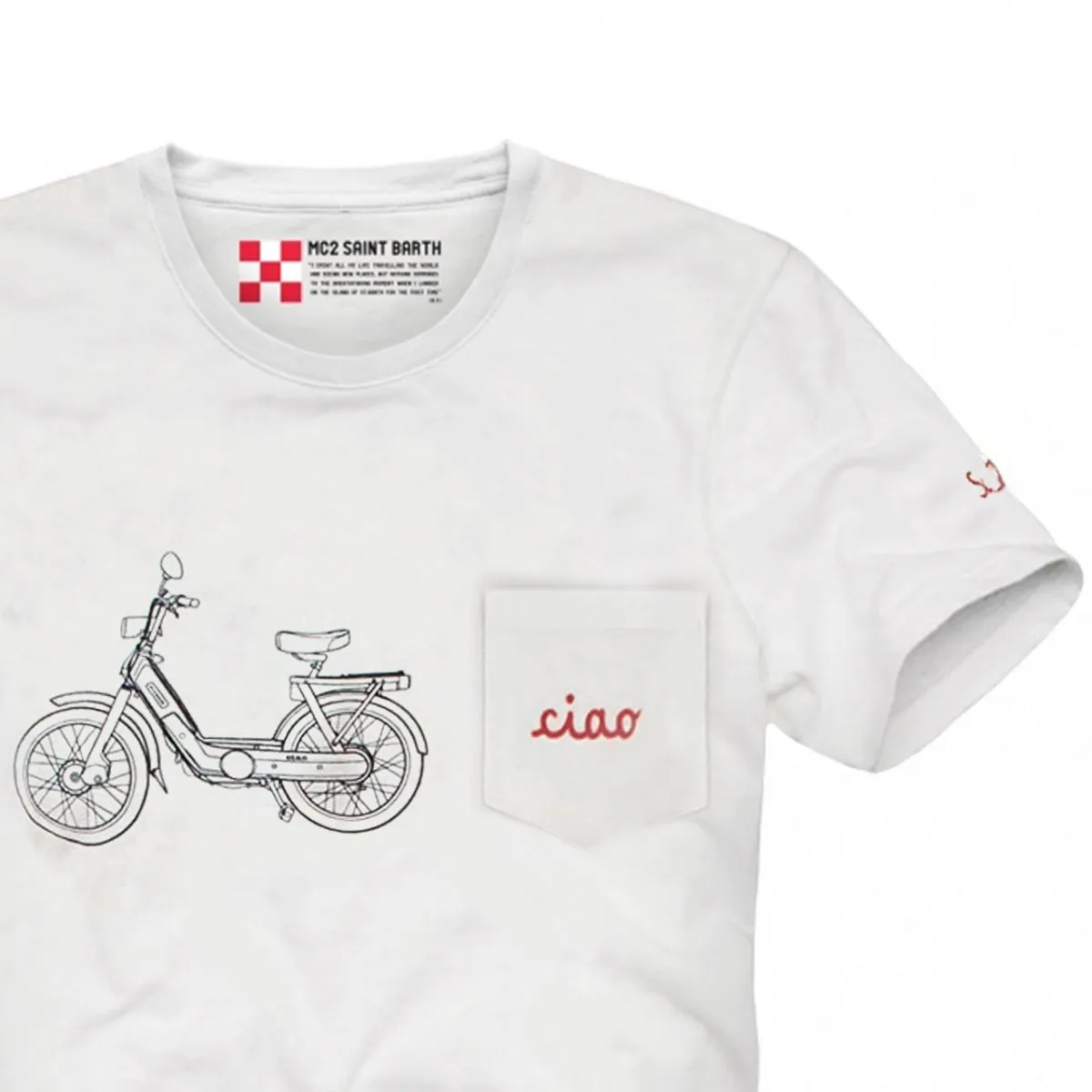 T-Shirt Austin Con Stampa E Tasca, Bianco