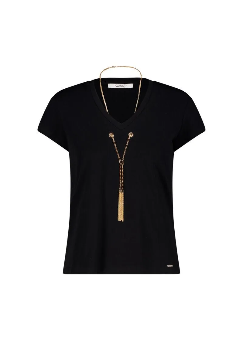 T-shirt con collana gioiello