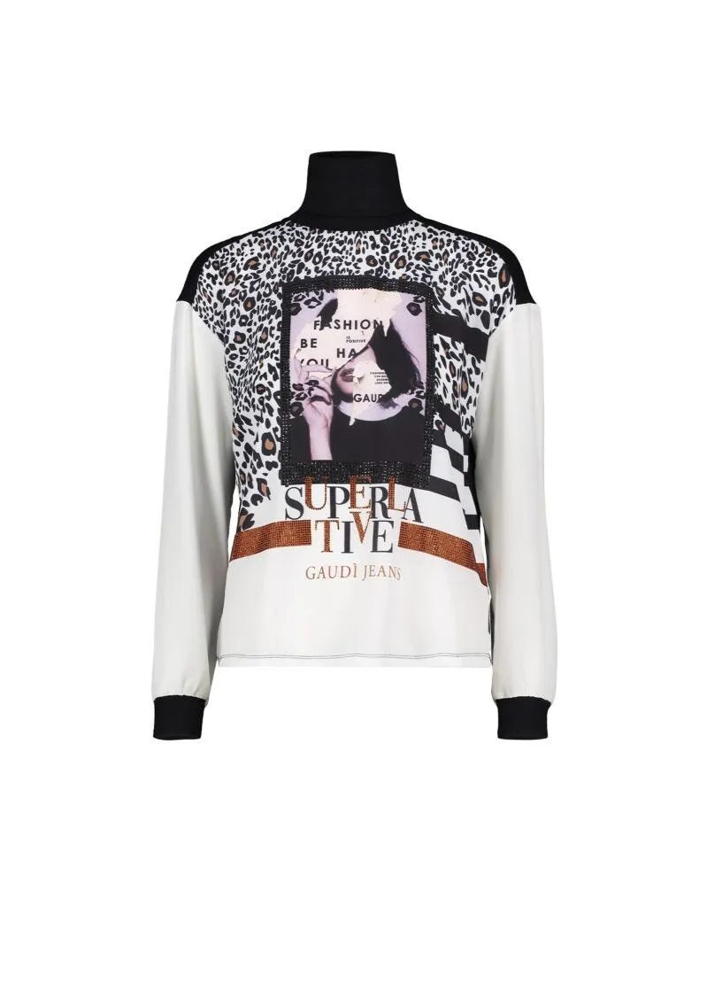 T-shirt con collo dolcevita