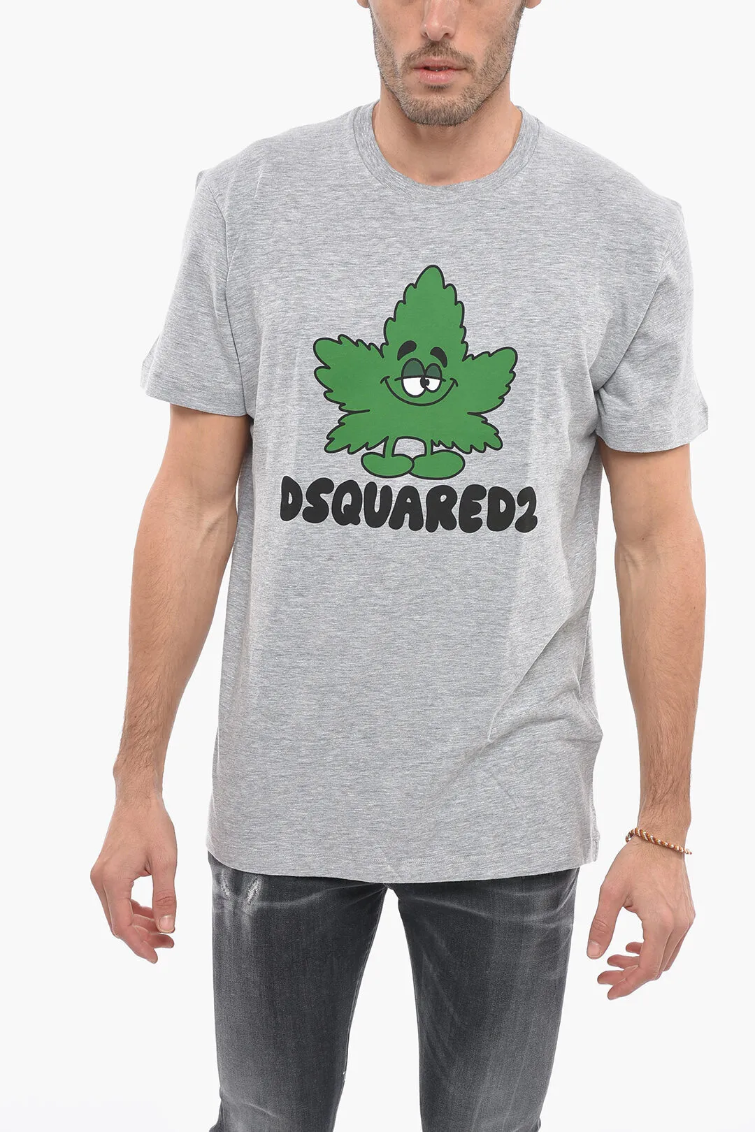 T-Shirt Girocollo LEAF con Stampa Frontale