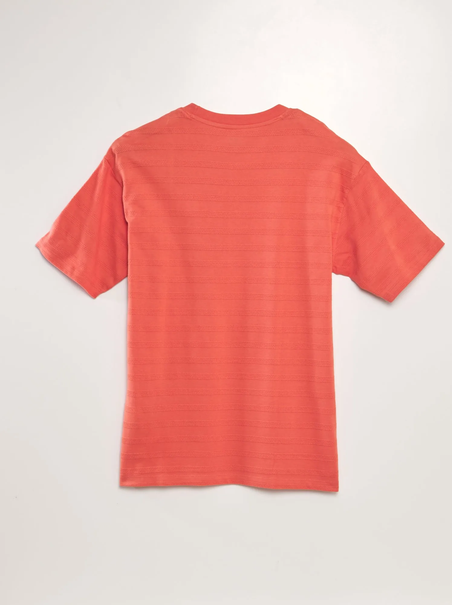 T-shirt in cotone testurizzato - ARANCIONE