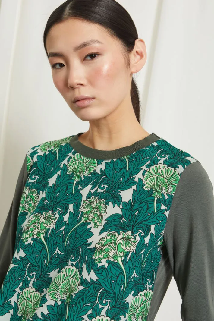 T-shirt in crépe de chine