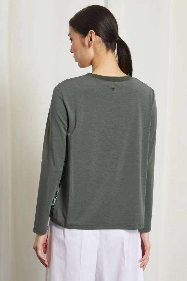 T-shirt in crépe de chine